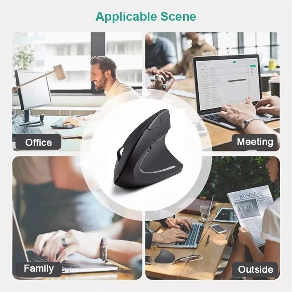 Vertical Mouse Ergonomic 2.4GHz Wireless Optical Mice 3 Adjustable DPI 800/1200