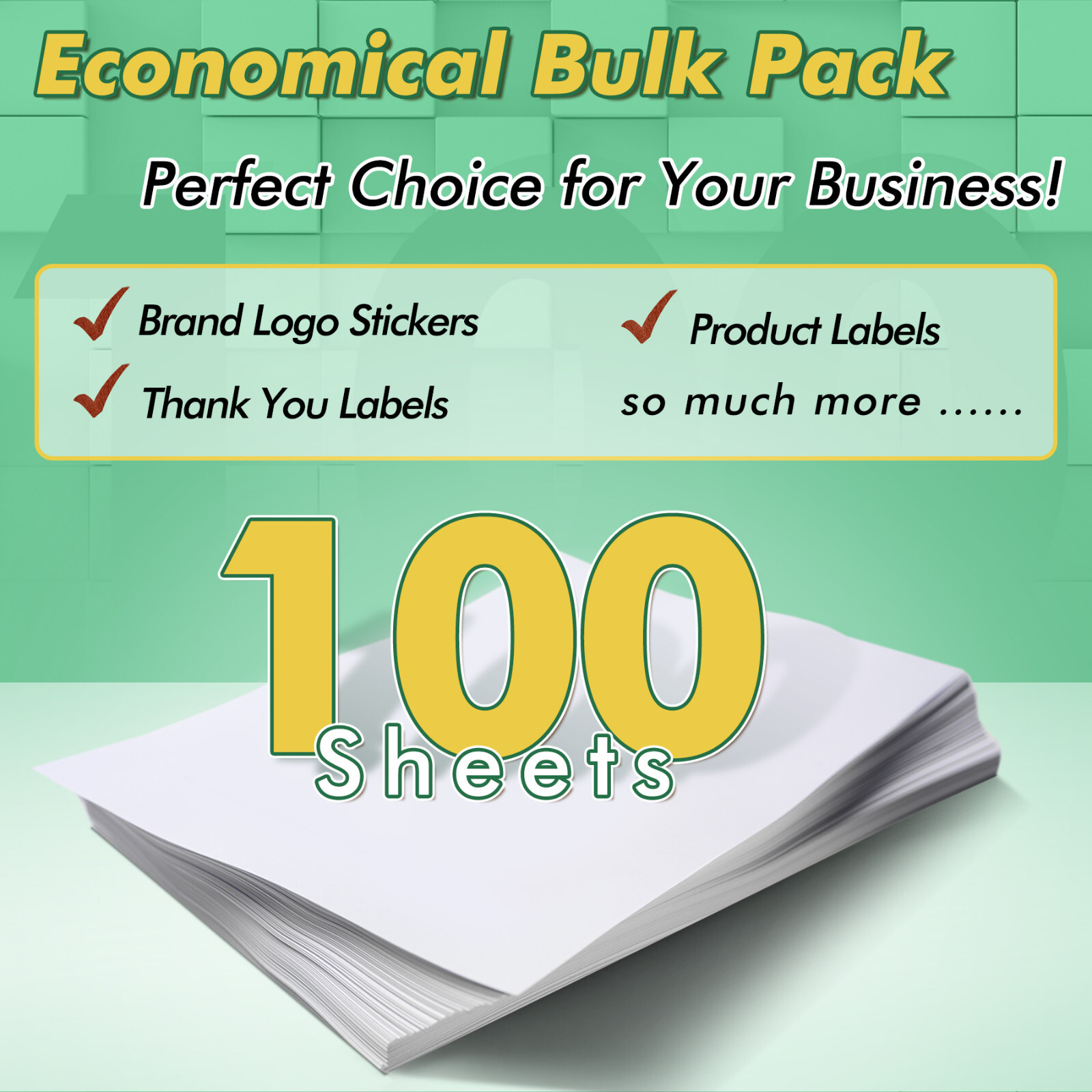 100 Sheets Koala Glossy Sticker Paper 8.5×11 Photo Inkjet + Laser Printers 36lb
