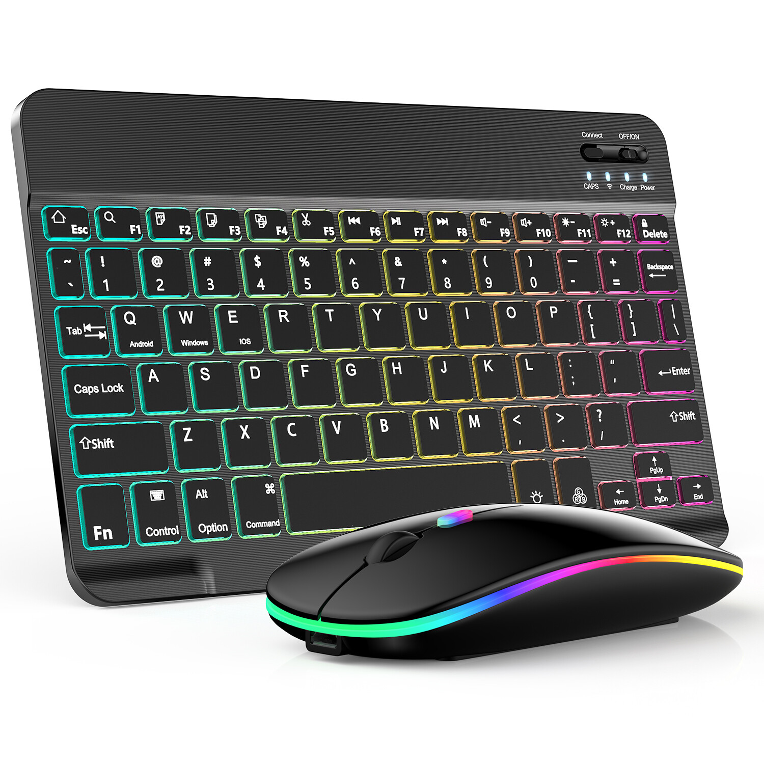 RGB Wireless Keyboard & Mouse Combo – Backlit Bluetooth Set for iPad/PC/Laptop U