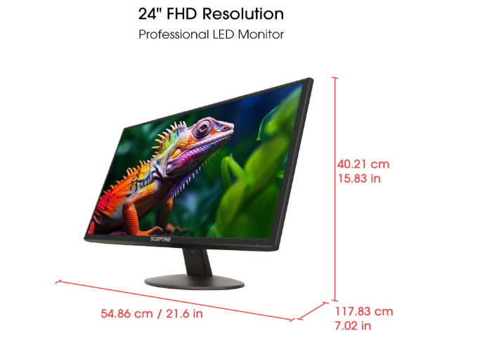 Sceptre 24″ Prime 1080p LED Monitor 99% sRGB 2x HDMI VGA Built-in Speakers