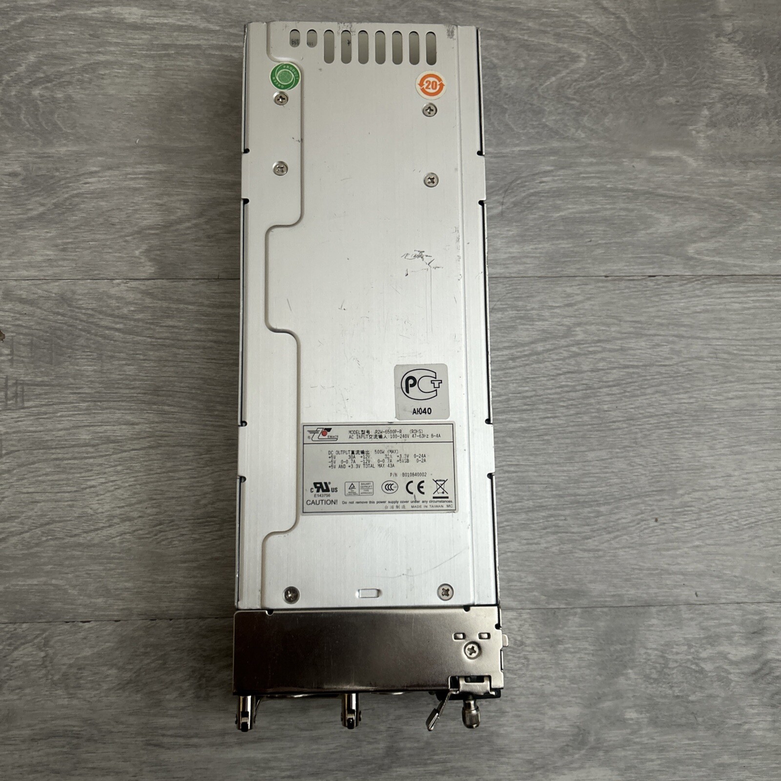 ZIPPY Emacs R2W-6500P-R SERVER POWER SUPPLY 500W PRE-OWNED