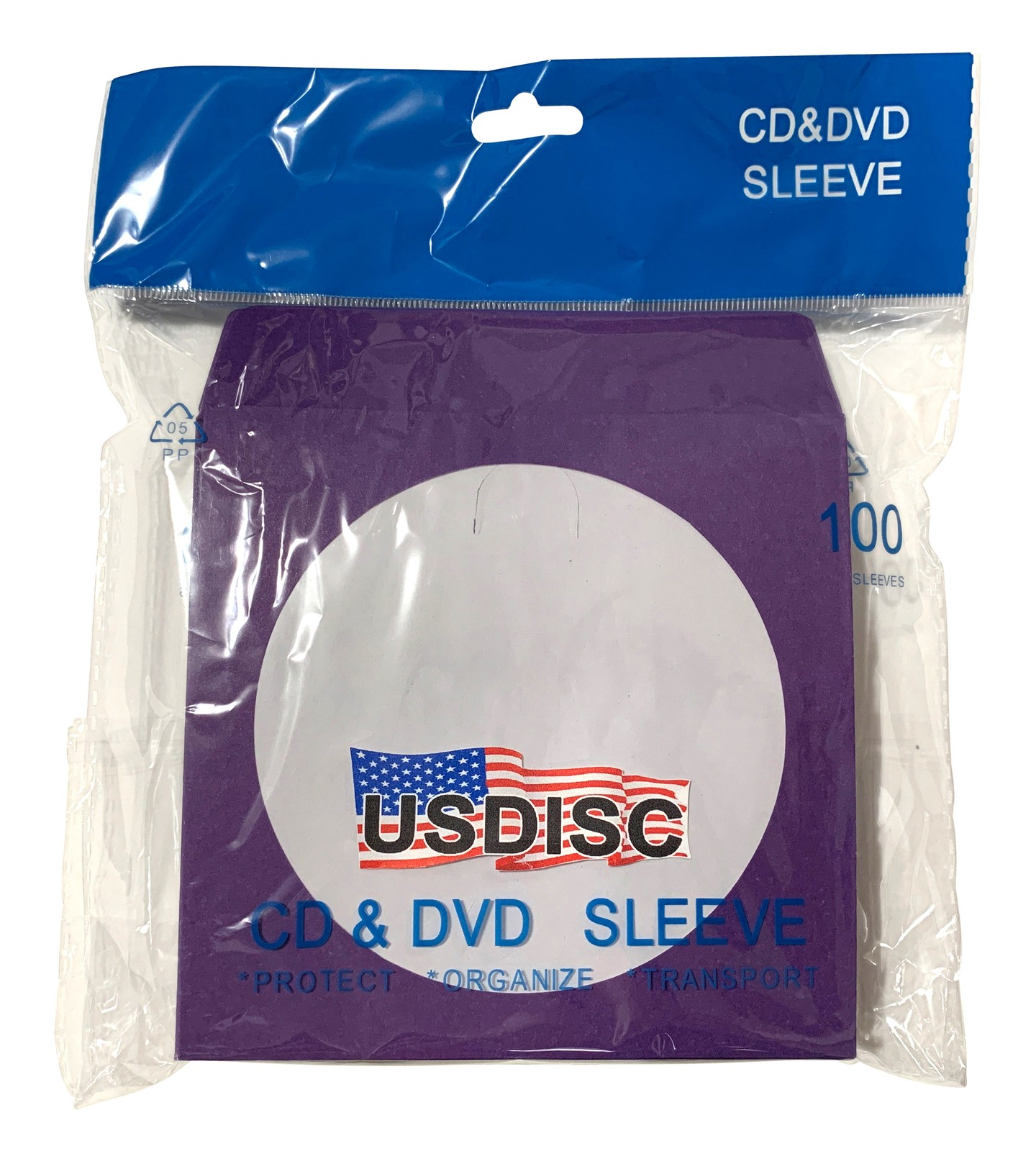 USDISC Paper Sleeves 100g Window, Flap (Purple) Lot