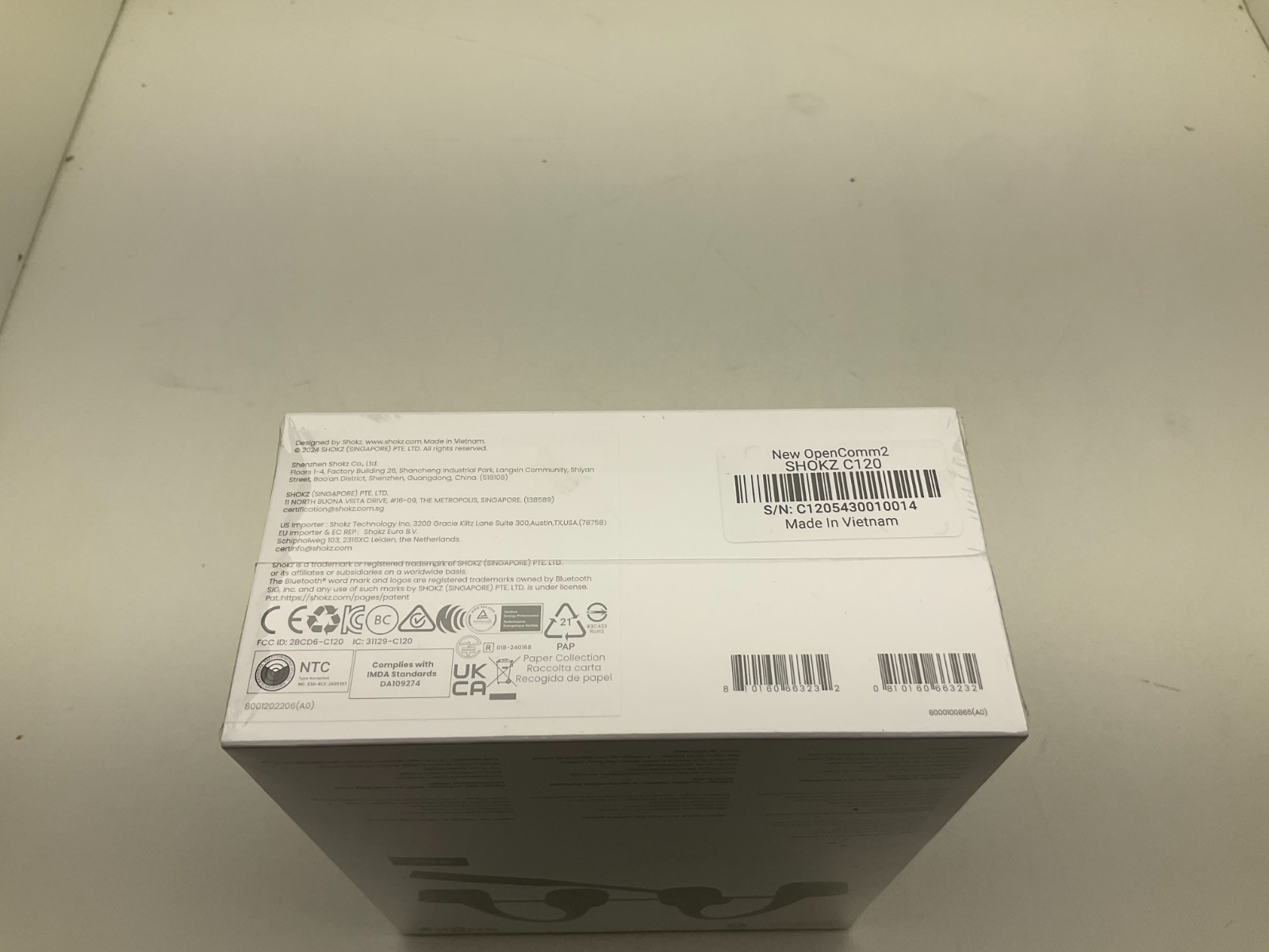 New Shokz C120-AN-BK-US OpenComm2 2025 Bone Conduction Wireless Headset sealed