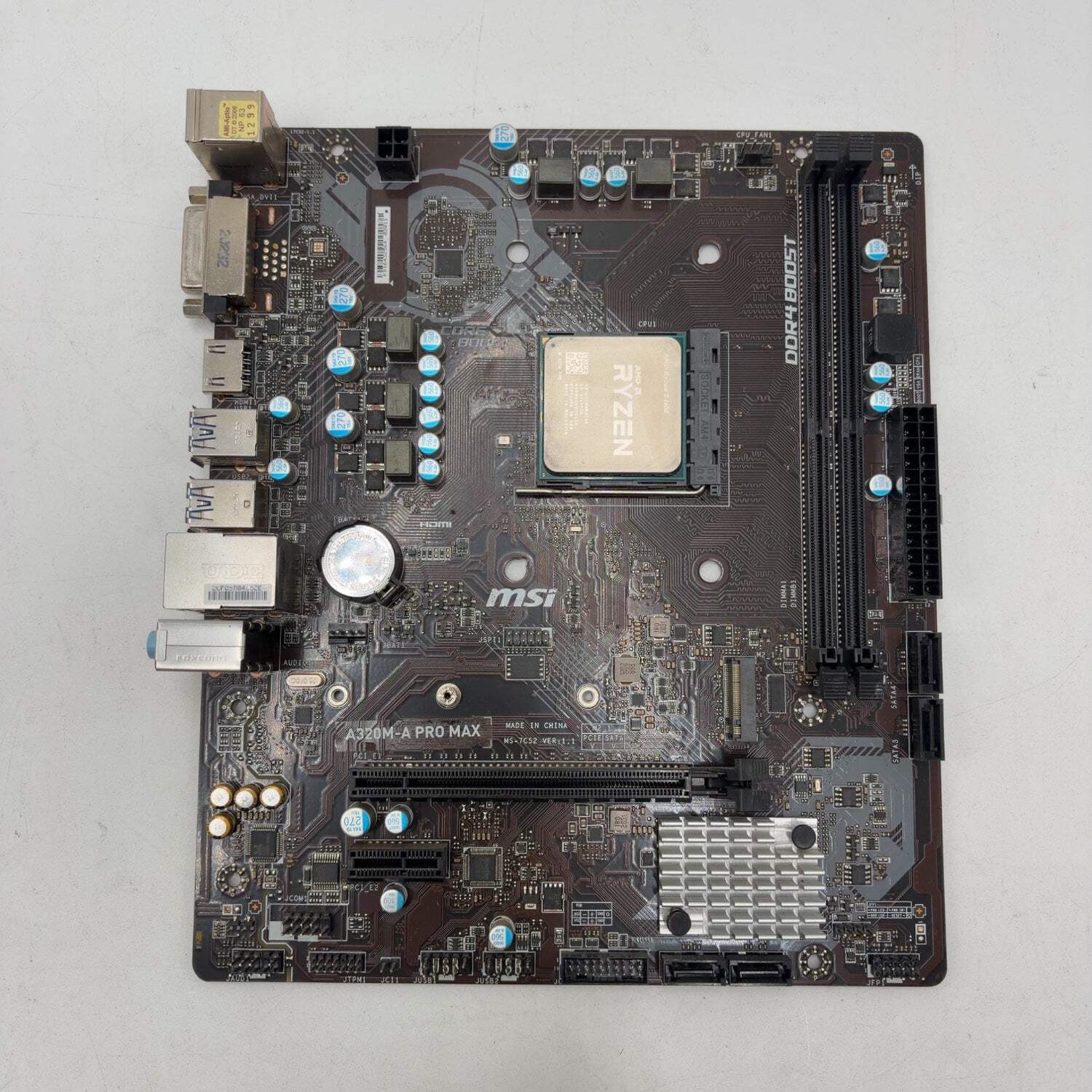 AMD Ryzen 5 1600 3.60GHz 6 Core YD1600BBM6IAE 12 Thread & MSI A320M-A – CPU Moth