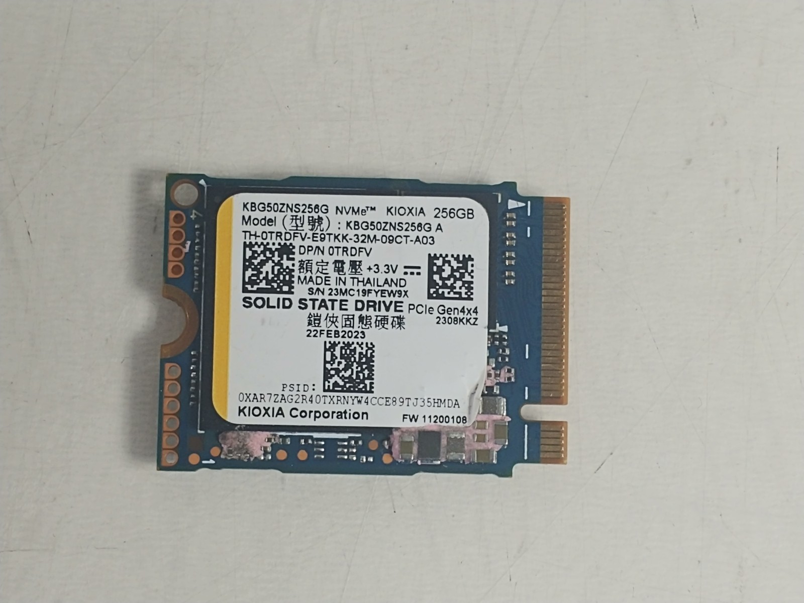 Toshiba KBG50ZNS256G 256 GB NVMe 30mm Solid State Drive