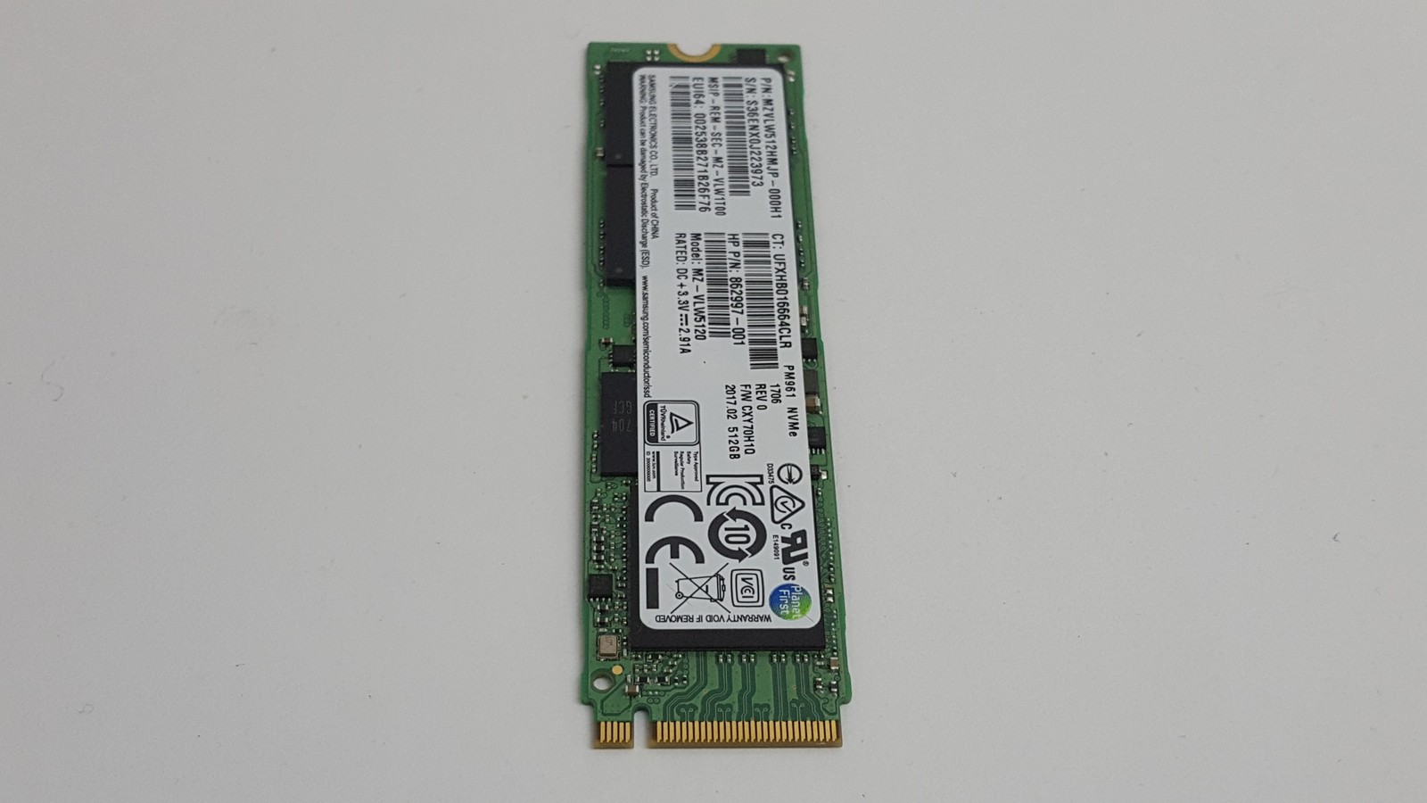 Samsung MZ-VLW5120 PM961 512 GB NVMe 80mm Solid State Drive