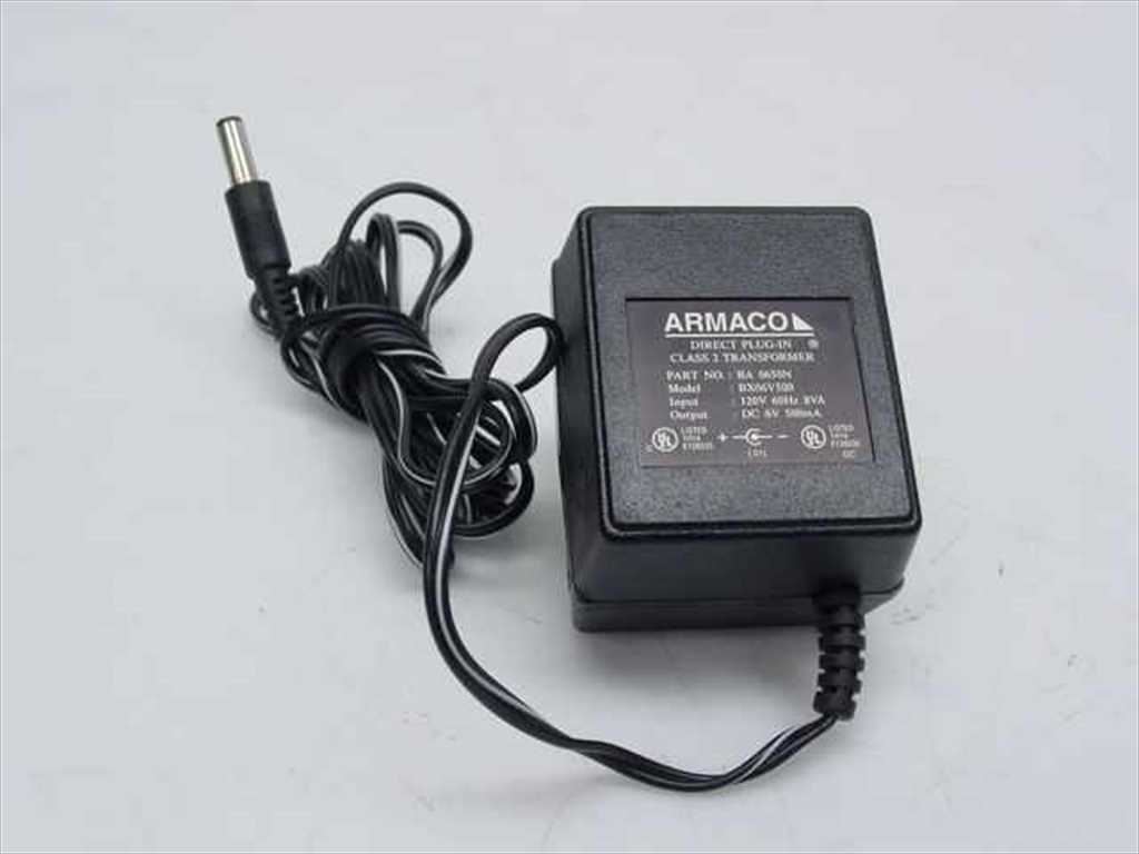 Armaco AC Adapter 6VDC 500mA – Barrel Plug – BX06V500 BA-0650N