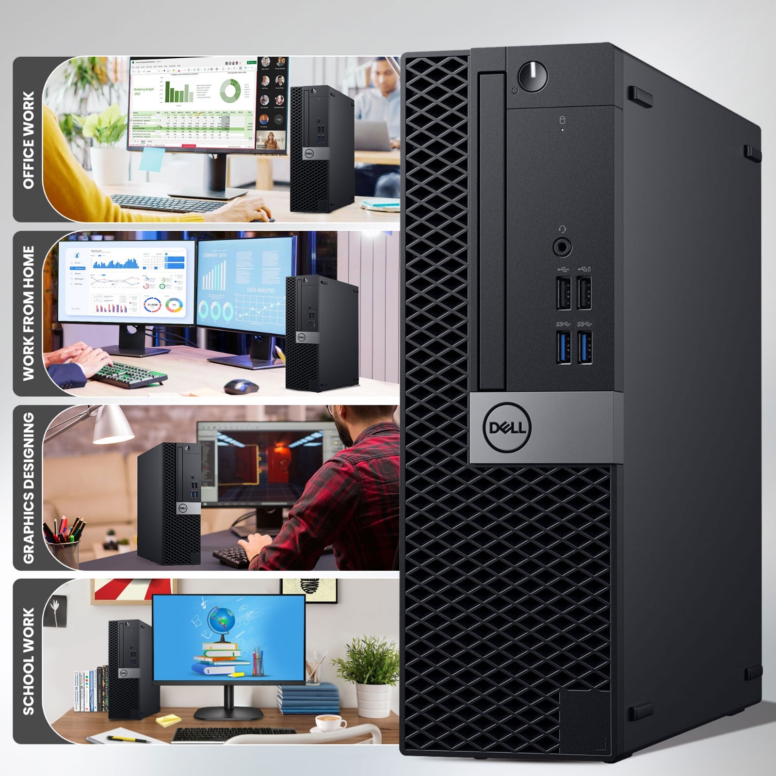 Dell SFF Desktop PC Intel i5-6500 32GB Ram 1TB SSD 2TB HDD New 22″ LED Win10 Pro