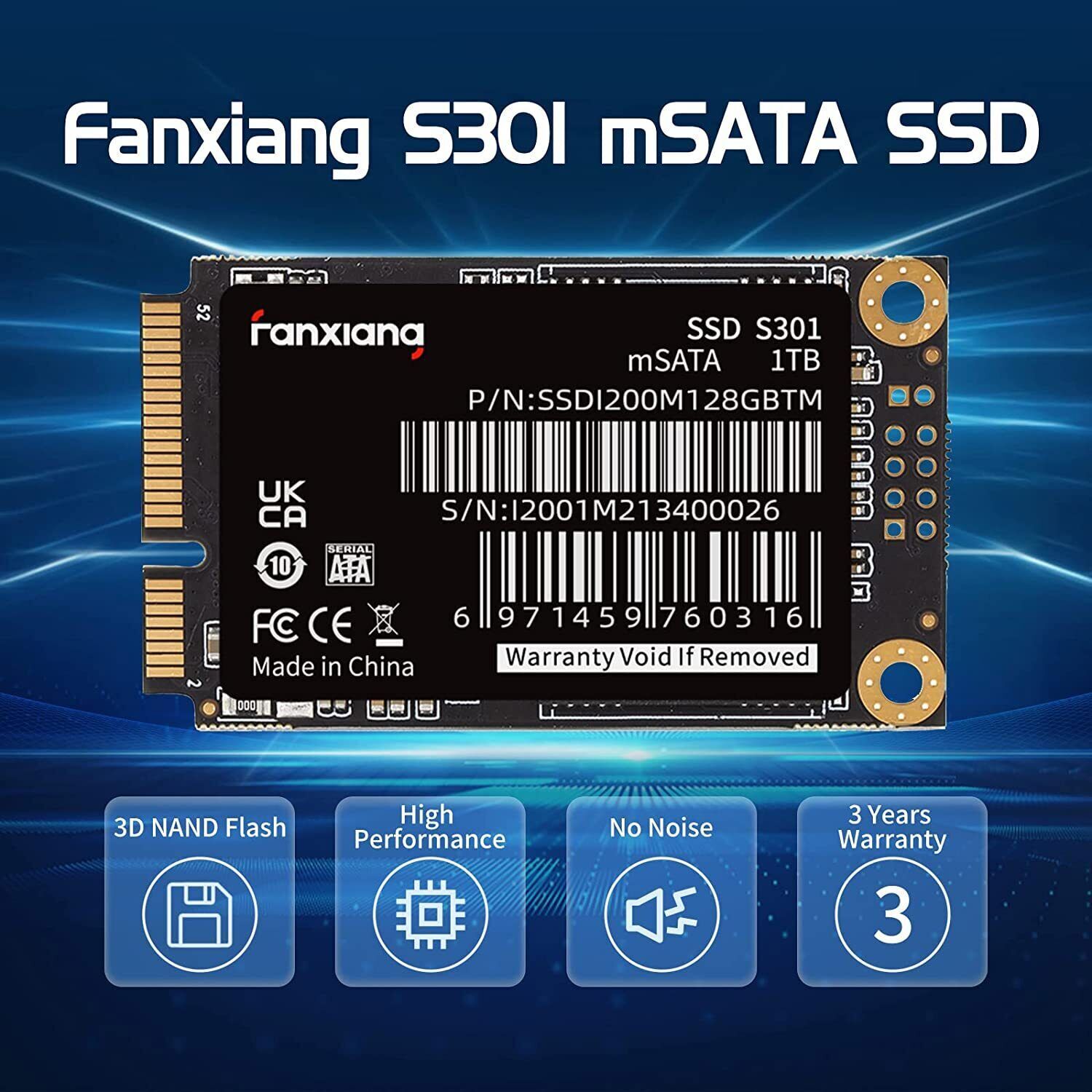 Fanxiang 1TB mSATA SSD Internal Solid State Drive 6Gb/s For PC/ Laptop 550MB/S