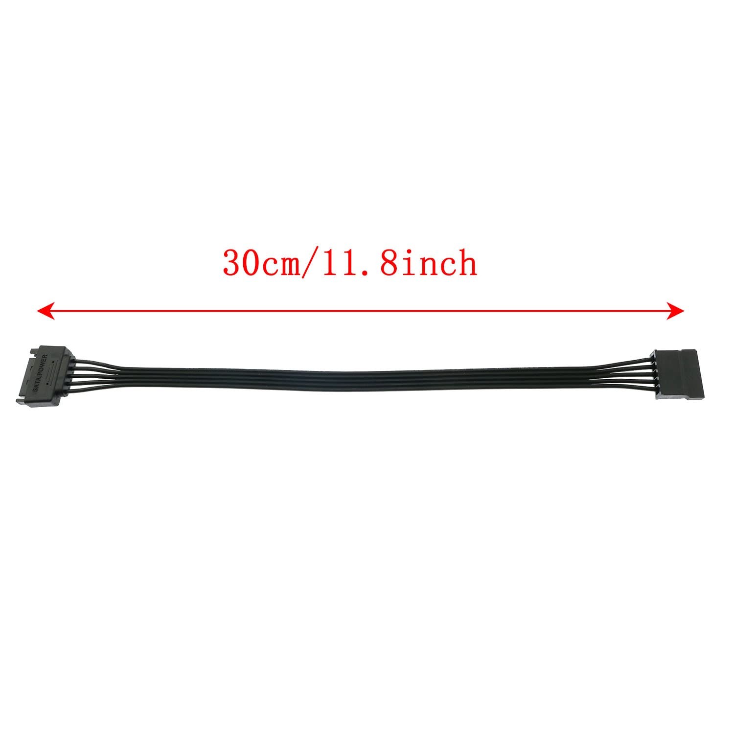 SATA Power Extension Cable 2PCS 11.8Inch Black 15Pin Male to Female…