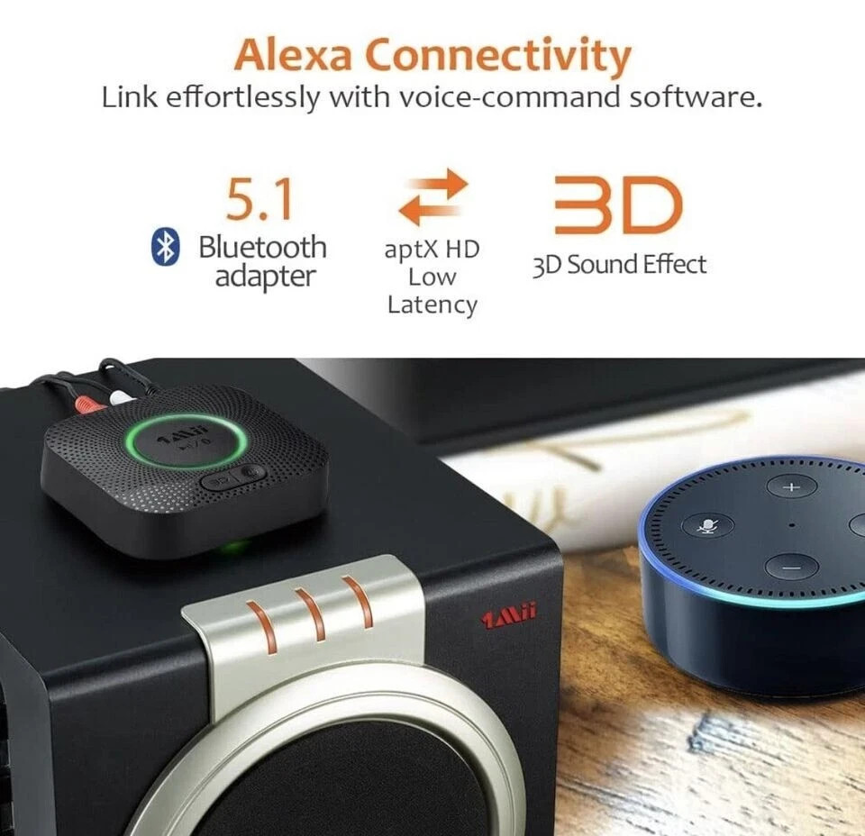 1Mii B06 Plus Bluetooth 5.0 Receiver HiFi Wireless Audio Adapter for Home Stereo