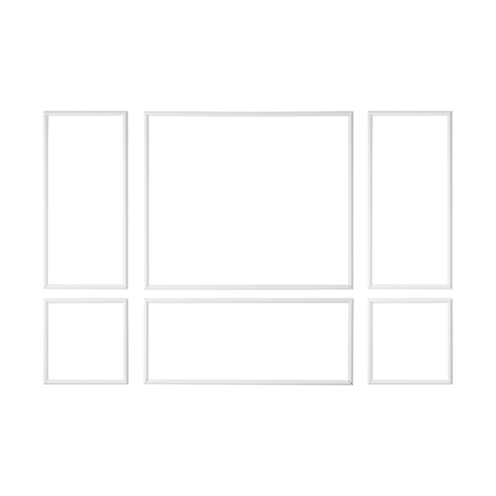 Wall Molding 3 Pack, Wainscoting Panels Kit, Lightweight Paintable Polystyrene,