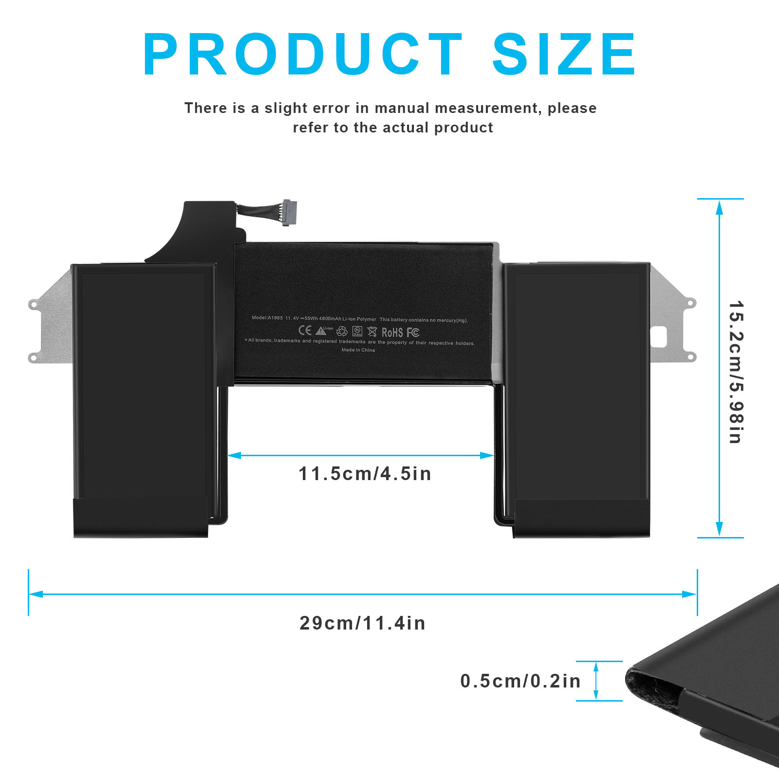 A1965 Battery for Apple Macbook Air 13″ A1932 2018 2019 A2179 2020 EMC3302