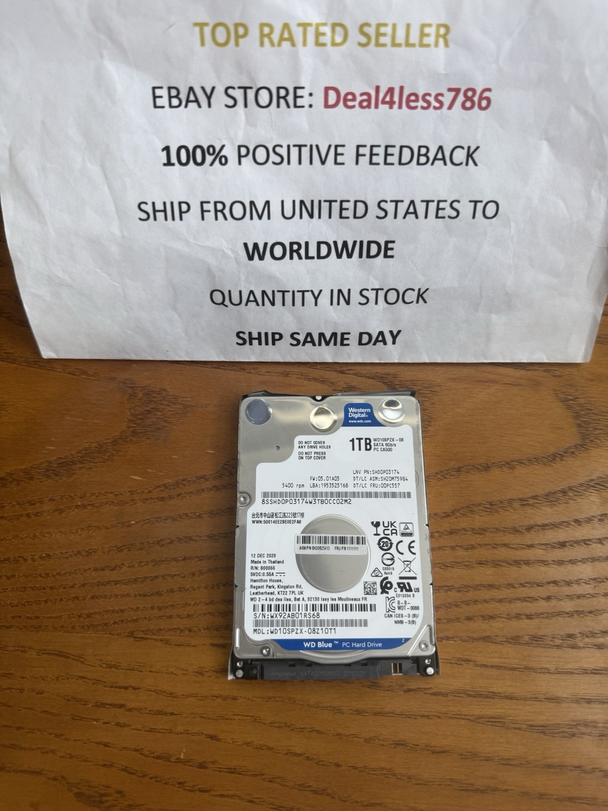 WD10SPZX-1TB 2.5 7MM BLUE SATA 6 GB/S 5400 RPM SATA