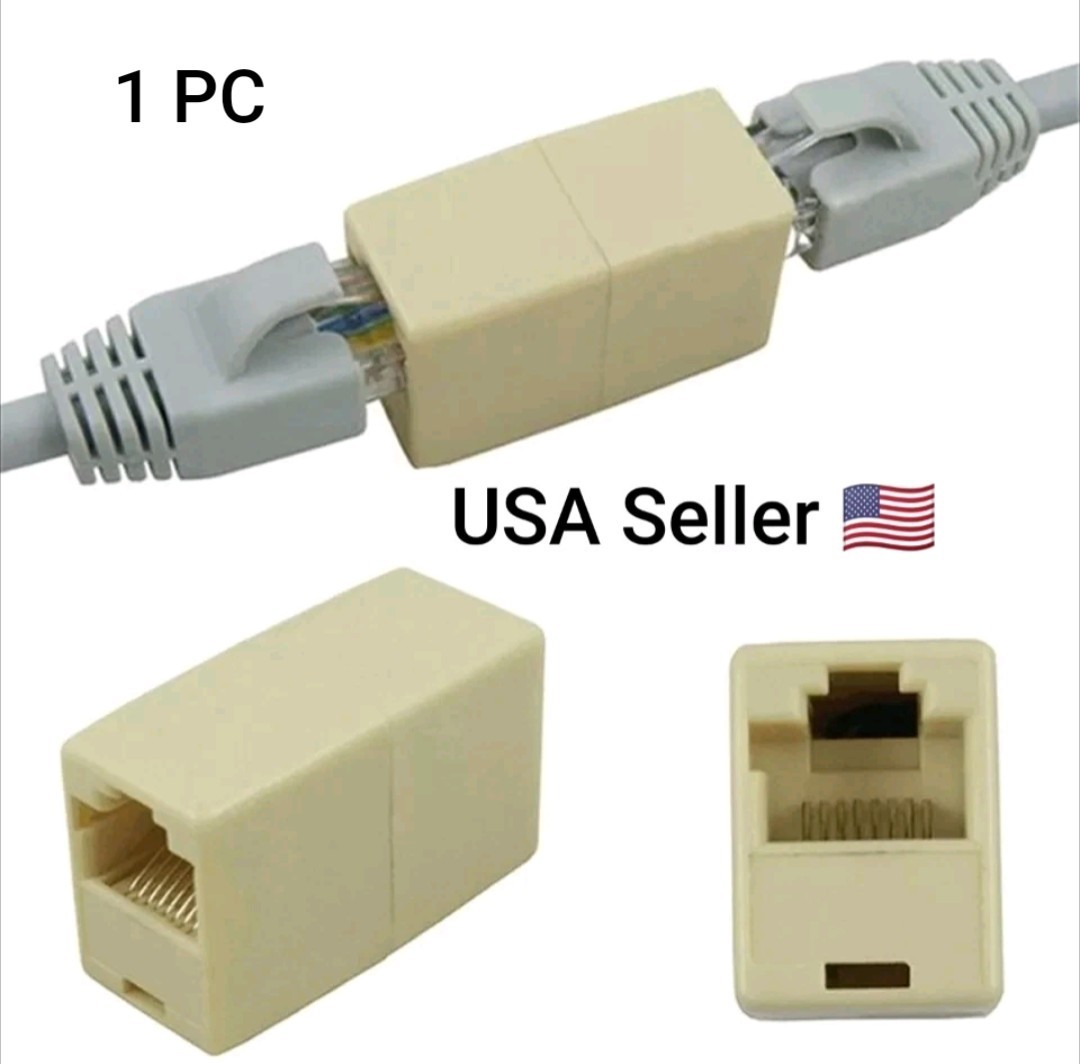 RJ45 Powerline Network Adapters CAT6 CAT5 Cable Female Splitter Ethernet LAN