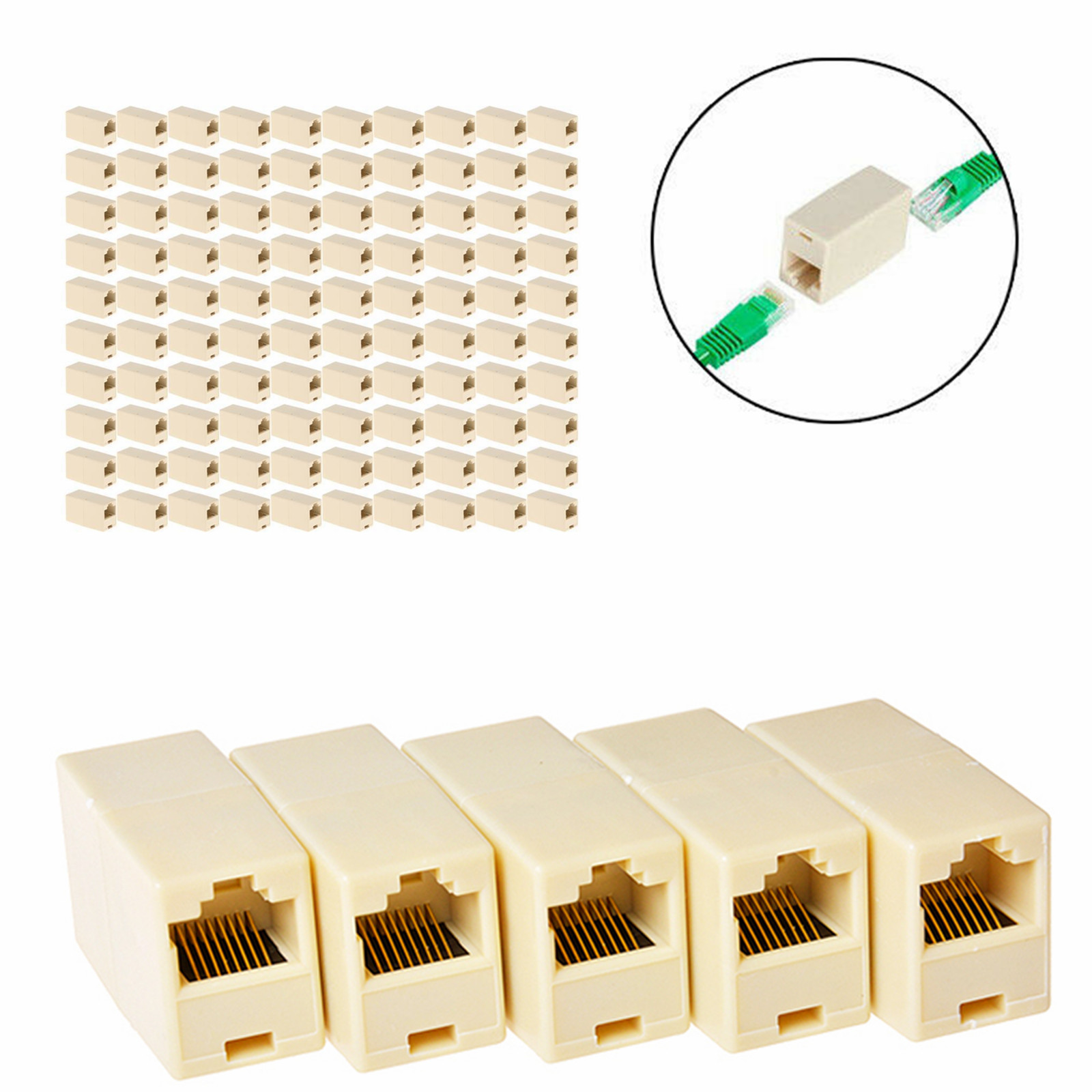 Pack of 10 CAT5 RJ45 Inline Coupler Ethernet LAN Network Cable Adapter Lot Set