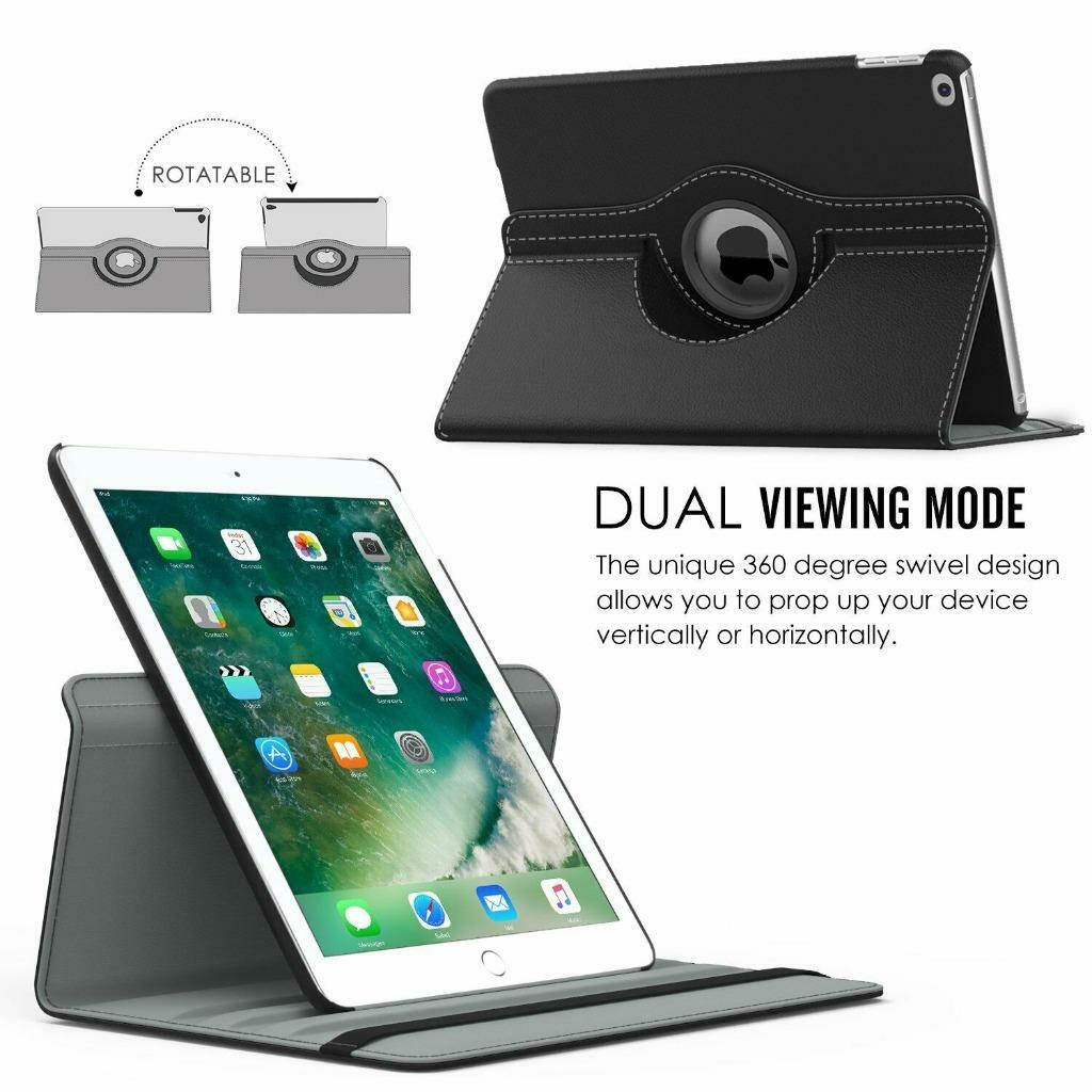 360 Rotating Leather Folio Case Cover Stand For iPad 234 Mini 2 3 4 Air 1 2 Pro
