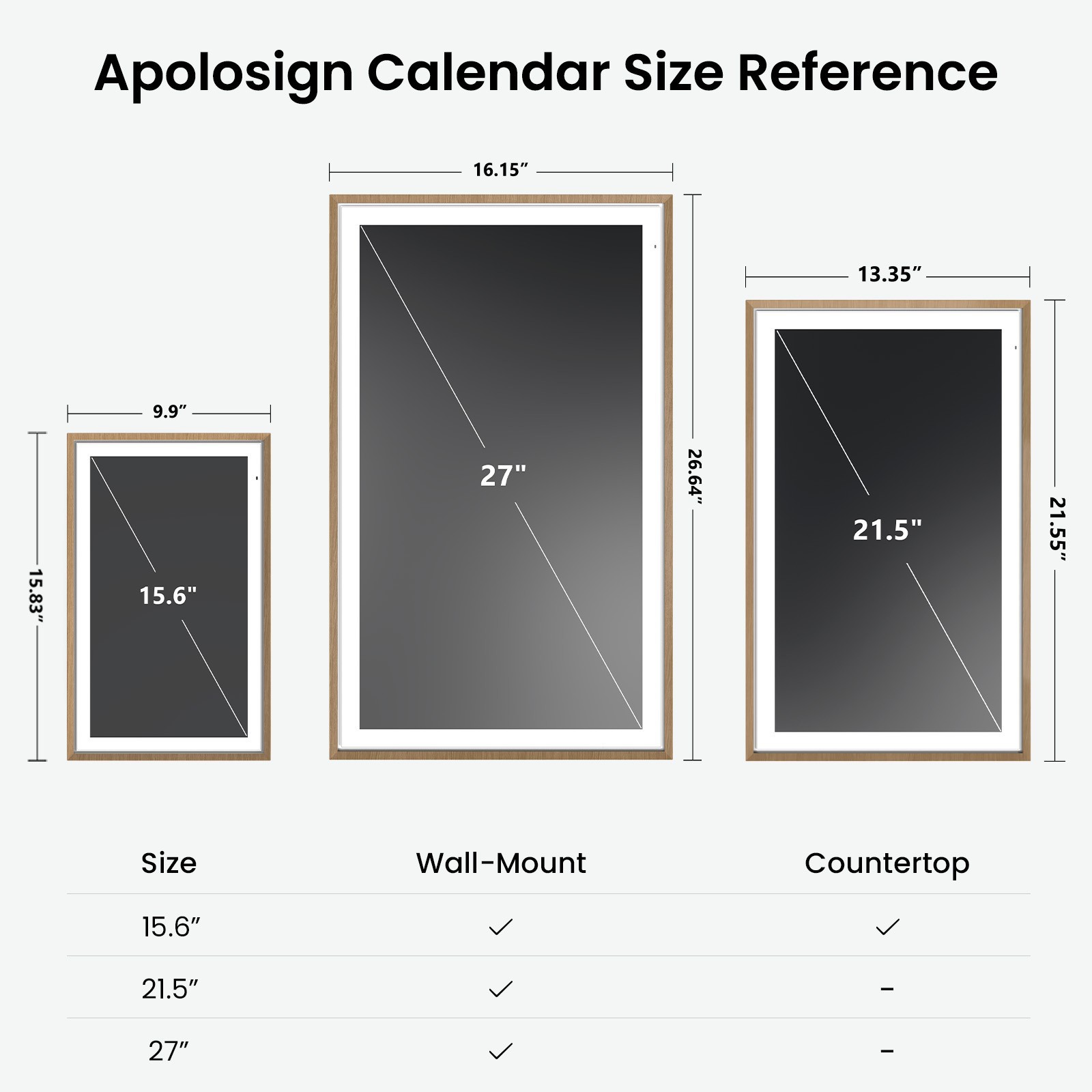 ApoloSign 27 inch Digital Calendar Smart Family Wall Planner(Refurbished)