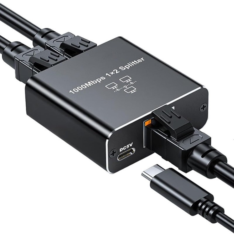 RJ45 Gigabit Ethernet Splitter 1000Mbps LAN Network Internet 1 to 4 Out Adapter