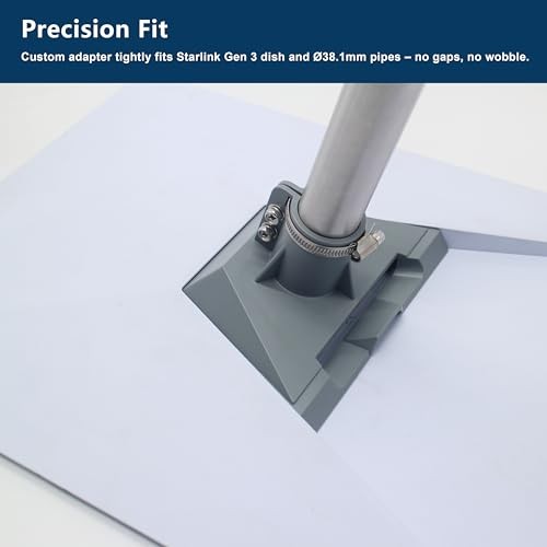 Starlink Mount Gen 3 Roof & Wall Mount Kit 360 Rotatable Pipe Adapter Short Arm