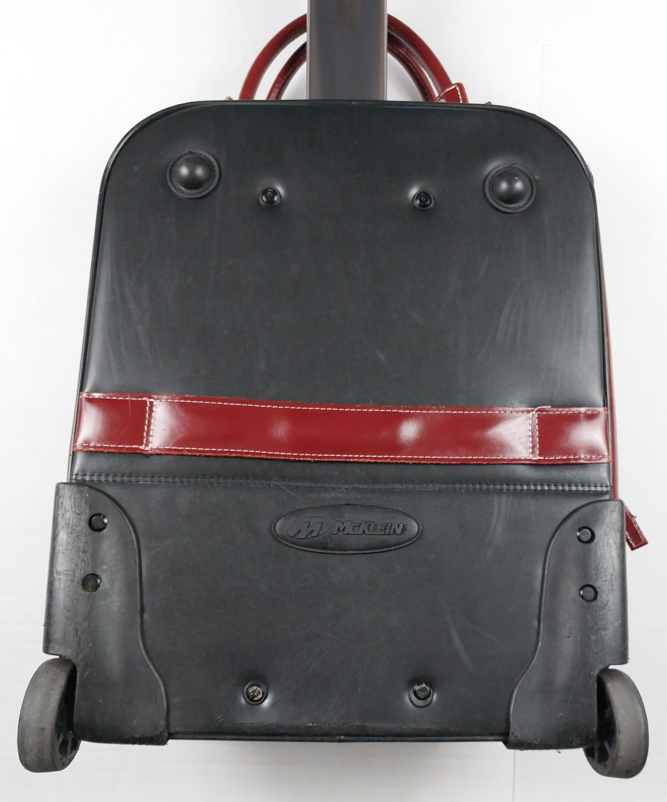 McKlein Edgebrook Leather Wheeled Laptop Briefcase Womens Red Removable System