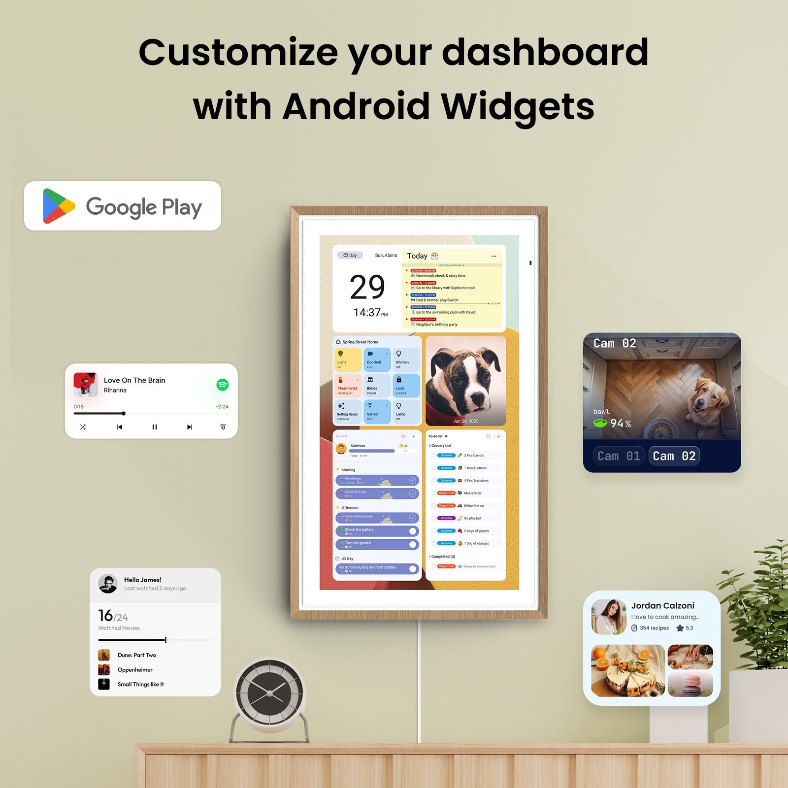 ApoloSign 27 inch Digital Calendar Smart Family Wall Planner(Refurbished)