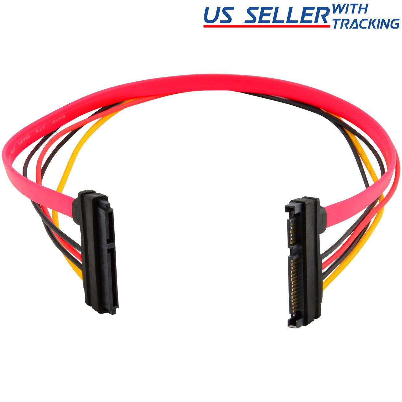 18″ 15+7 Pin SATA Extension Cable Male to Female Data and Power for HDD SSD
