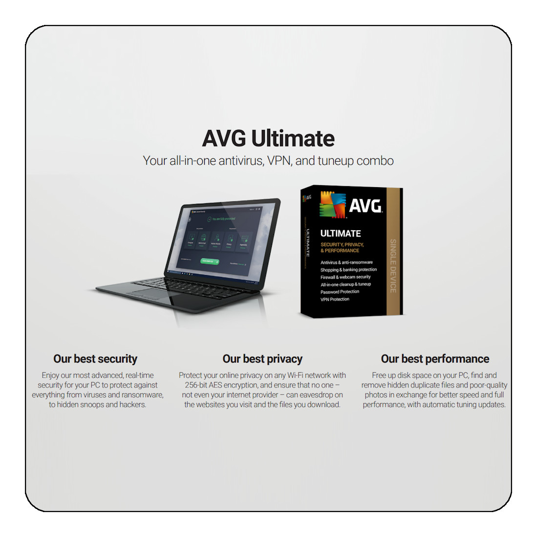 AVG Ultimate 2026 – 1 PC – 1 Year – VPN, TuneUp & AntiTrack – [Download]