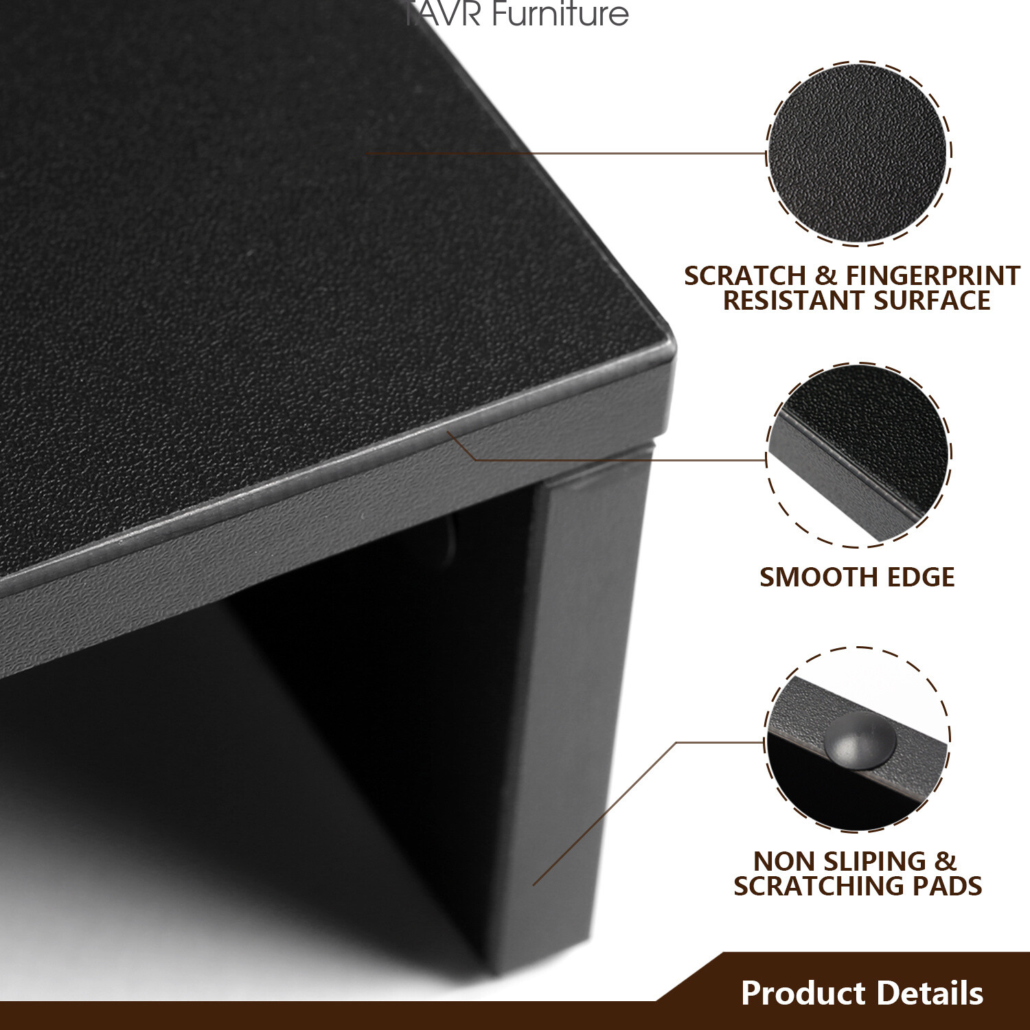 Wood Dual Monitor Desktop Stand Risers with Length and Angle Adjustable 3 Shelf