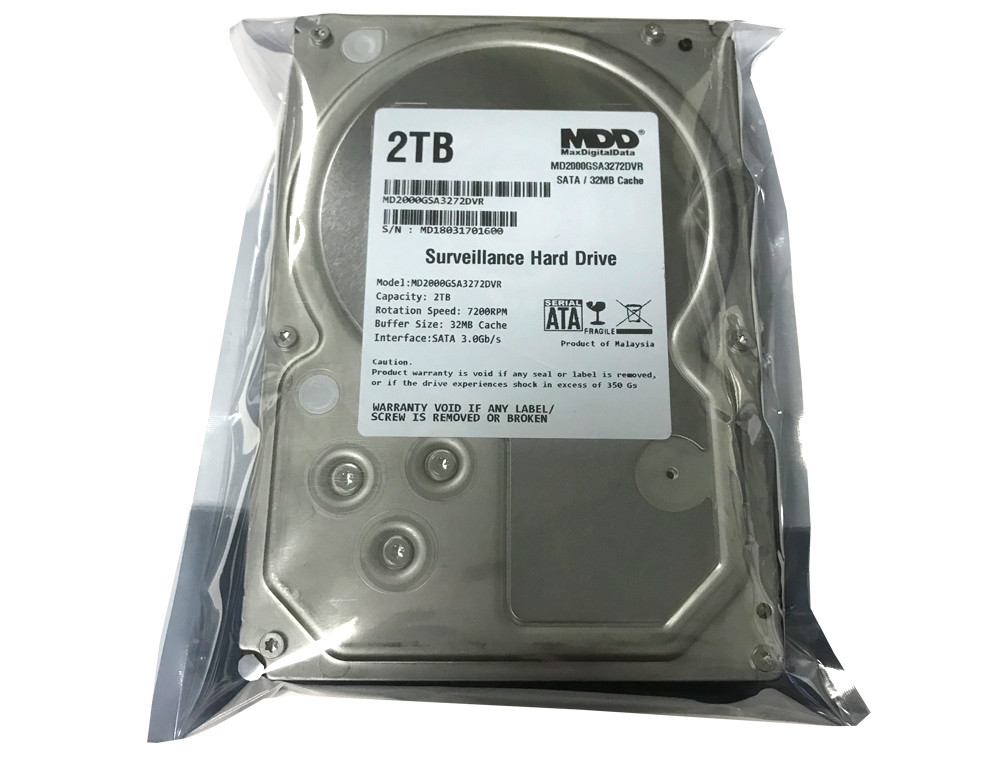 MDD 2TB 7200RPM SATA 3.5″ Surveillance Hard Drive -CCTV DVR, Security System