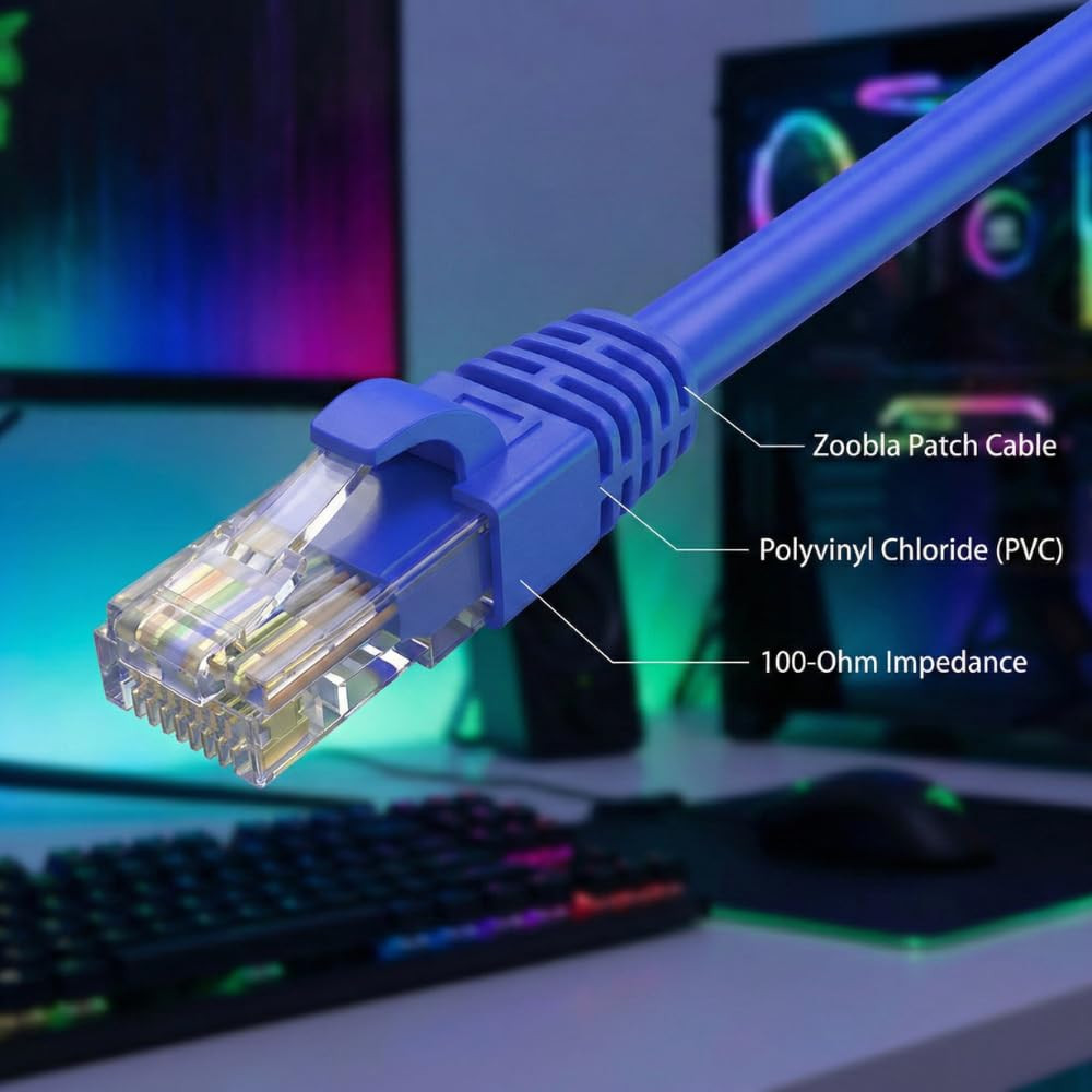 Cat7 SFTP Ethernet Patch Cord 150Ft – 100% Pure Copper LAN Cable, Double Shielde