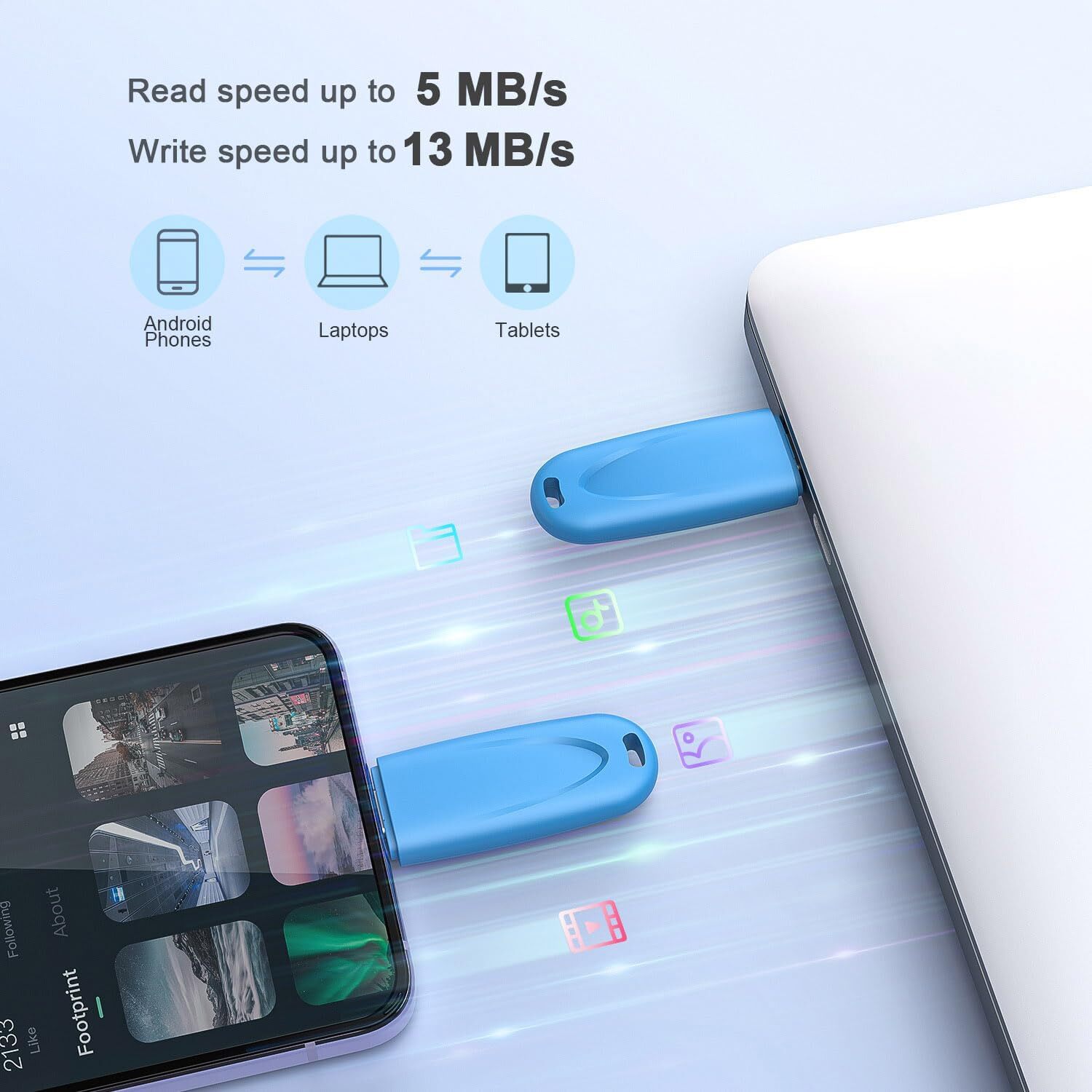 Kootion 32GB 64GB 128G Type C USB Flash Drives Memory Sticks 1/5/10pcs Wholesale