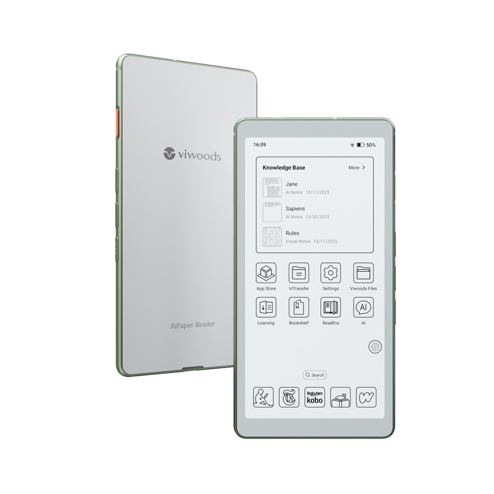 Viwoods AiPaper eReader 6.13″ Carta 1300 E Ink eReader Android 16 300PPI 128GB