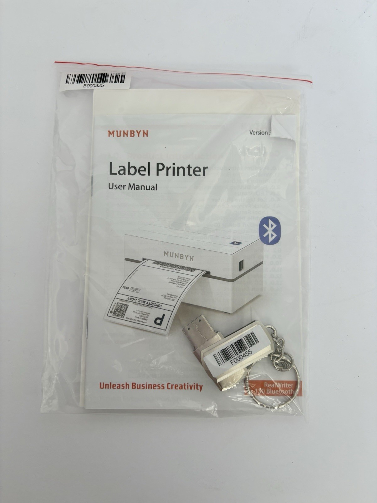 New Purple lMUNBYN RealWriter 130B Thermal Printer – Bluetooth, USB, No Ink