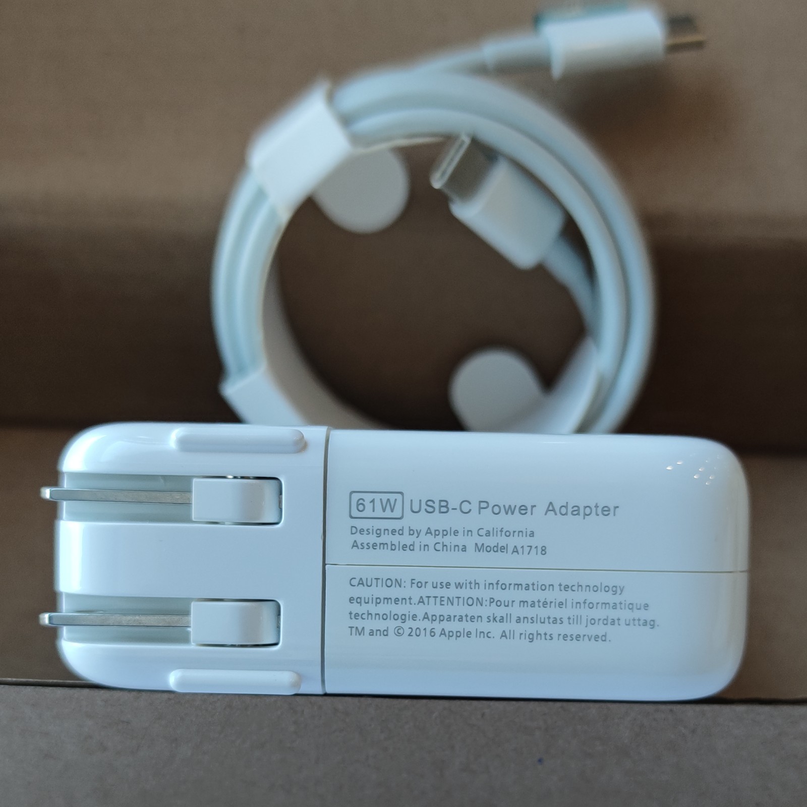 Genuine OEM 61W USB-C Type-C Adapter Charger For Apple MacBook PRO 13 inch A1718