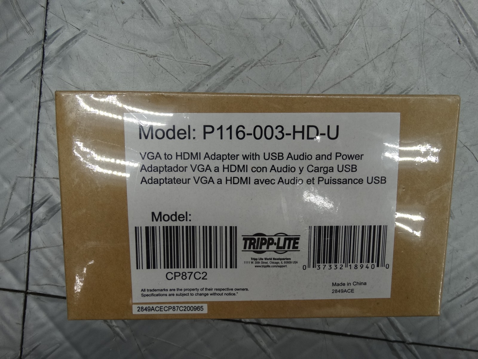 Tripp Lite VGA to HDMI Adapter Converter with USB Audio 1080p P116-003-HD-U