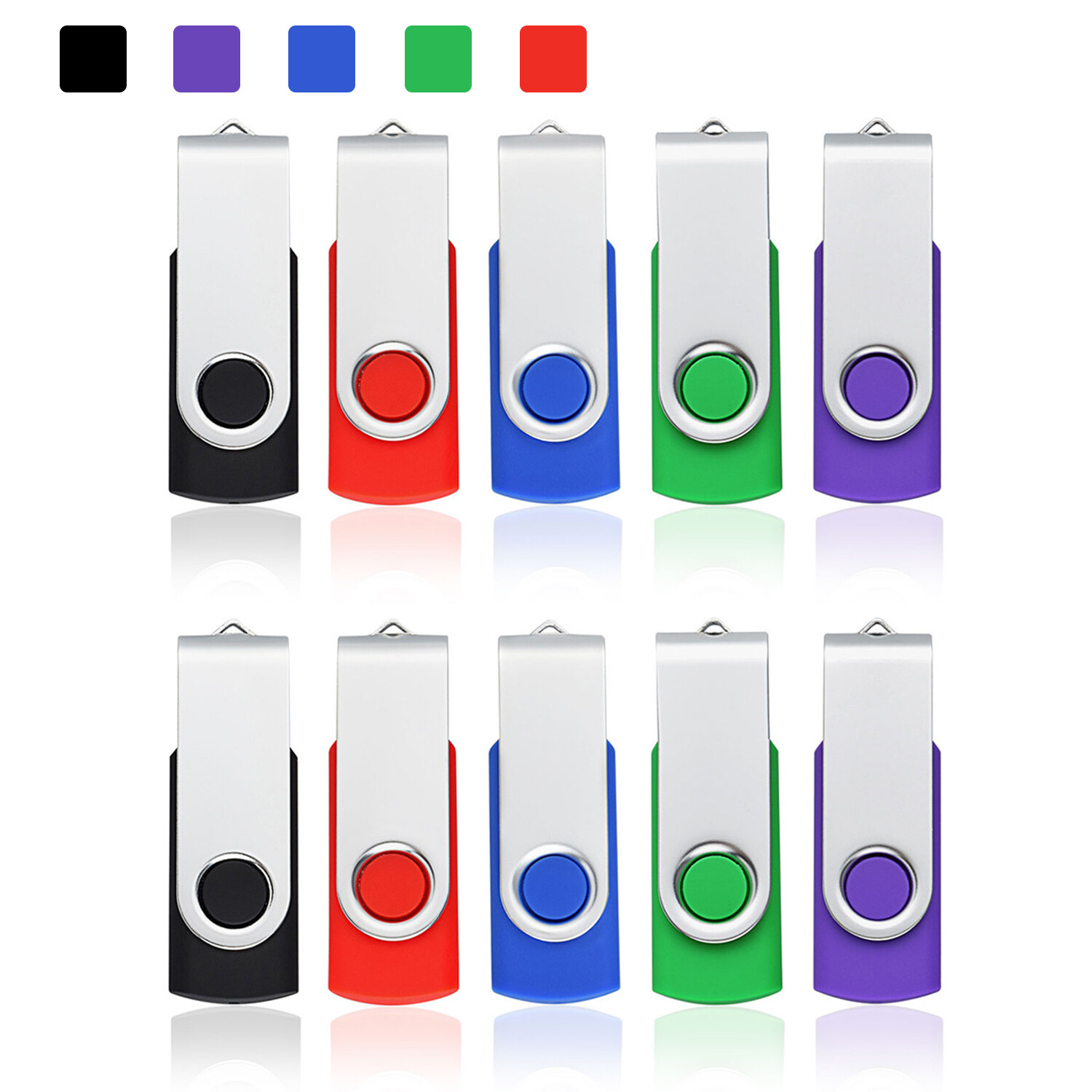 5/10Pack 1G 2G 4G 8G 16GB Swivel USB 2.0 Flash Pen Drive Folding Memory Sticks
