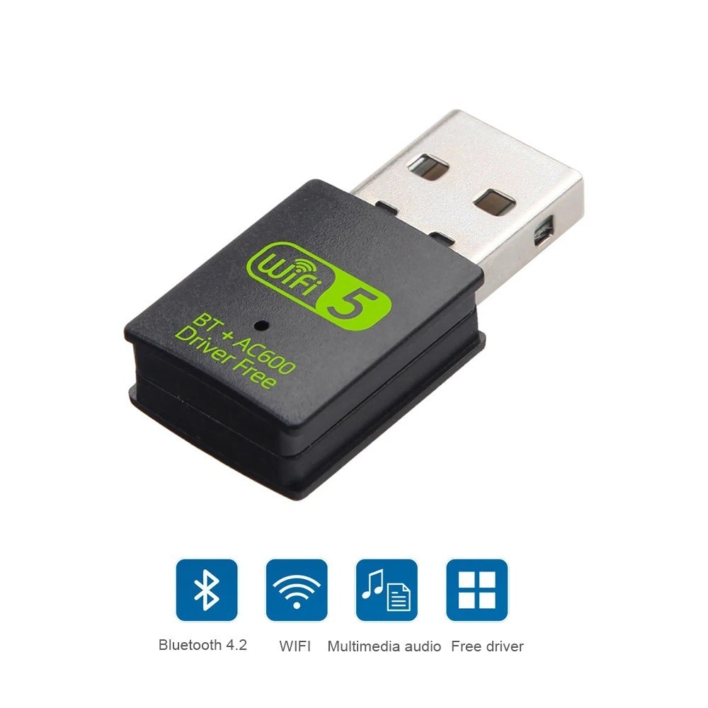 600Mbps WIFI USB Bluetooth-compatible Adapter Driver Free BT wifi USB Dongle Dua