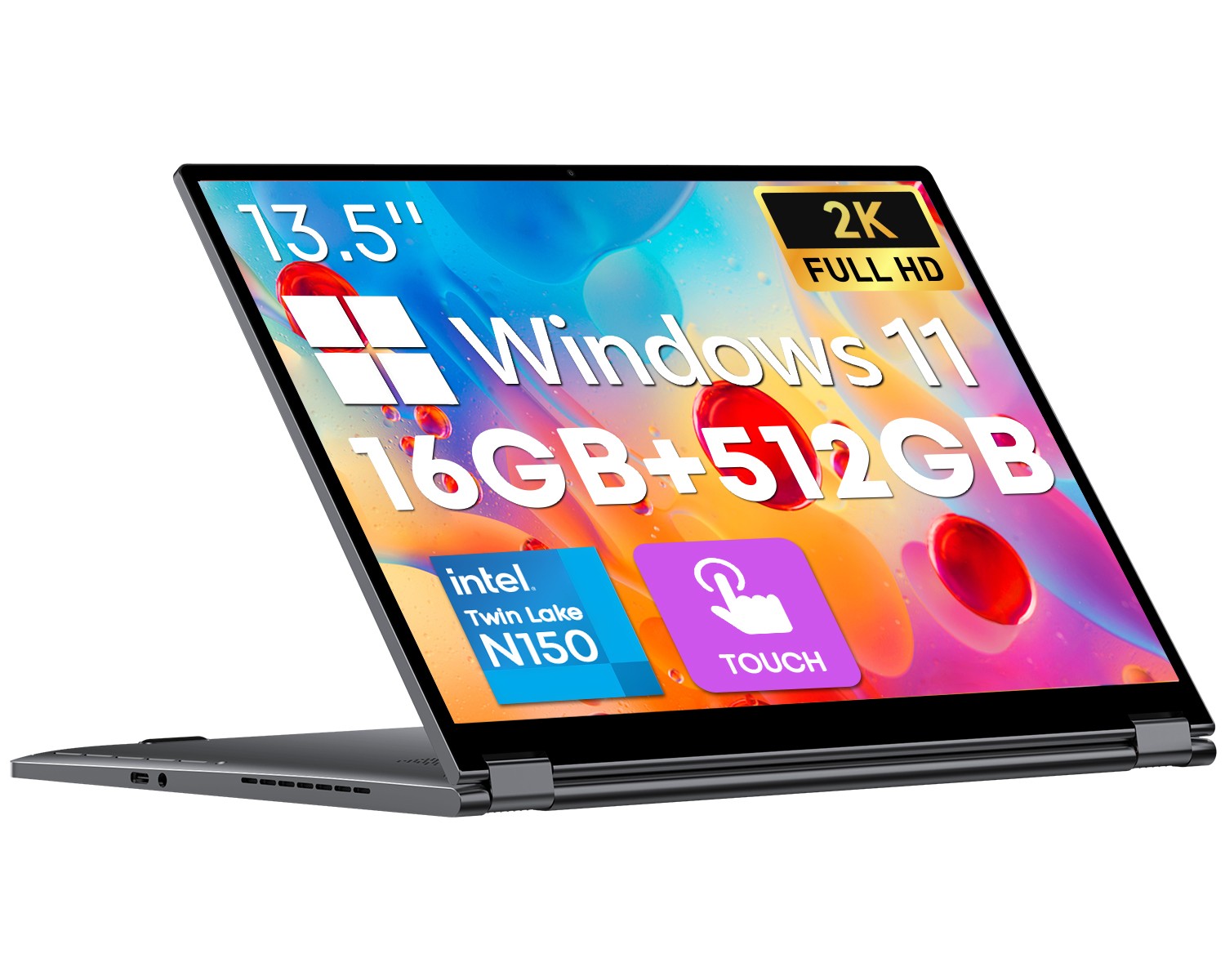 CHUWI FreeBook 2-in-1 Laptop 13.4″ 16GB/512GB, Intel N150, Win11 Touch, Backlit