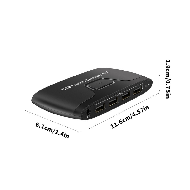 4 in 4 Out USB Sharing Switcher for Keyboard Mouse Printer with Indicator Lights