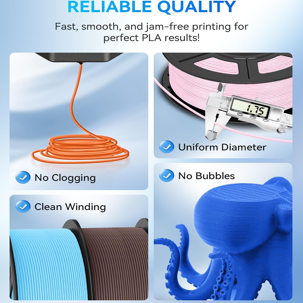 Random 10Rolls Mixed Type & Color JAYO 3D Filament PLA/PETG/ABS 1.1KG/1KG/0.5KG