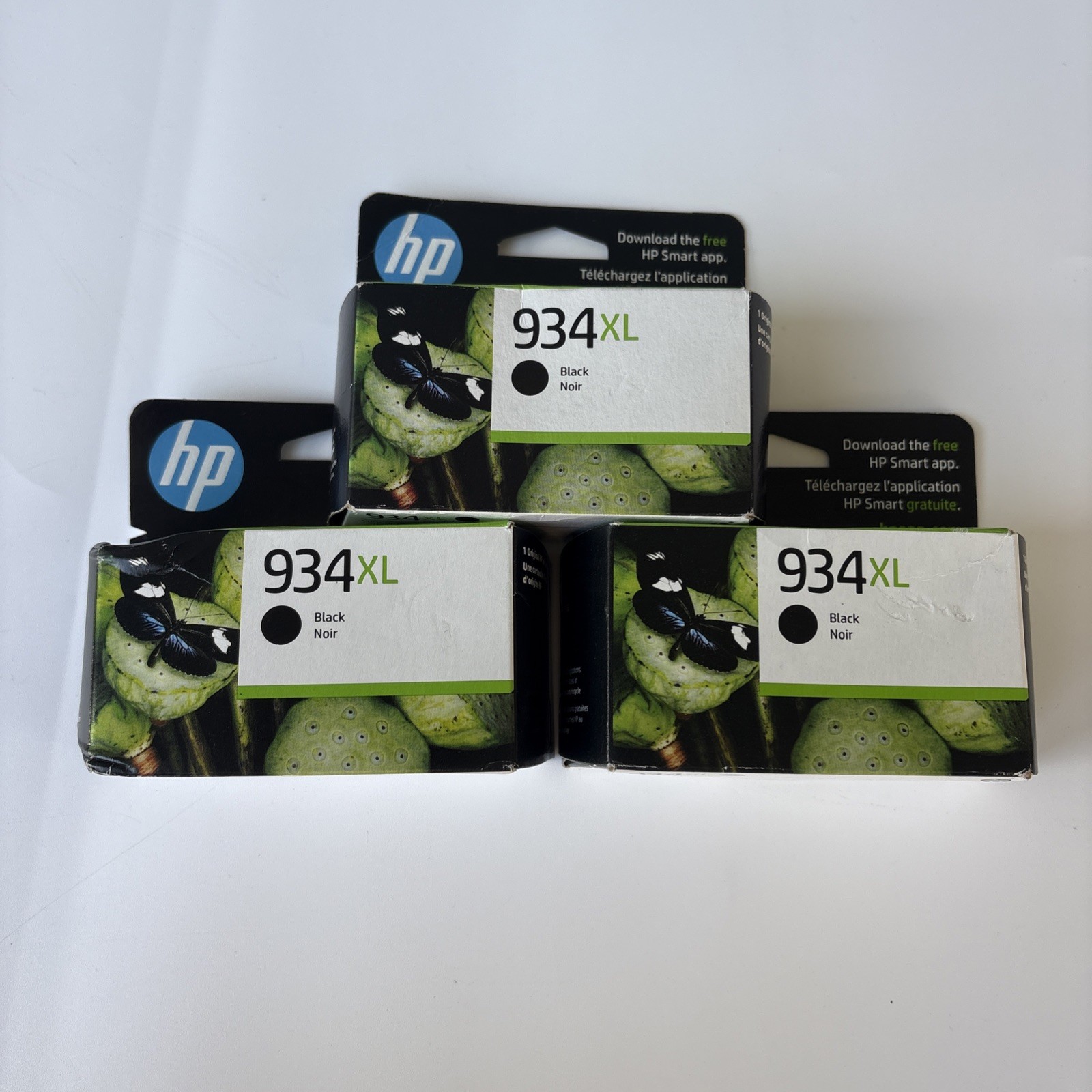 Lot of 3 HP 934XL Black Ink Cartridge Sealed New Exp 01/26, 07/2026, 01/27