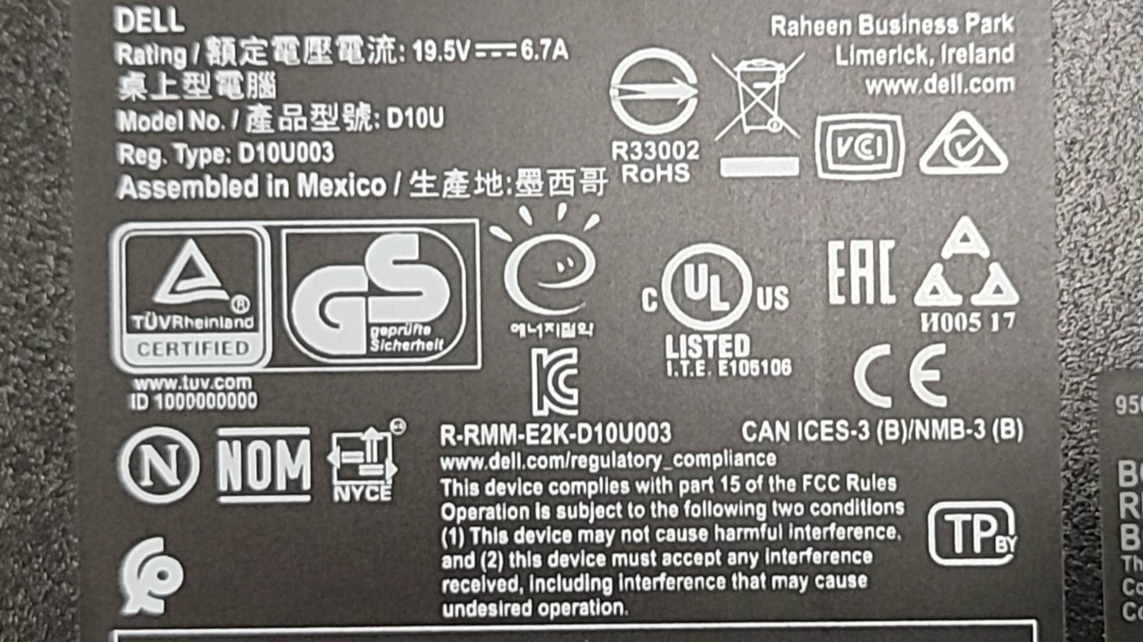 Dell OptiPlex 7070 Mini D10U I5-9600 16GB Ram 256GB Nvme W/WiFi Win11P HDMI port