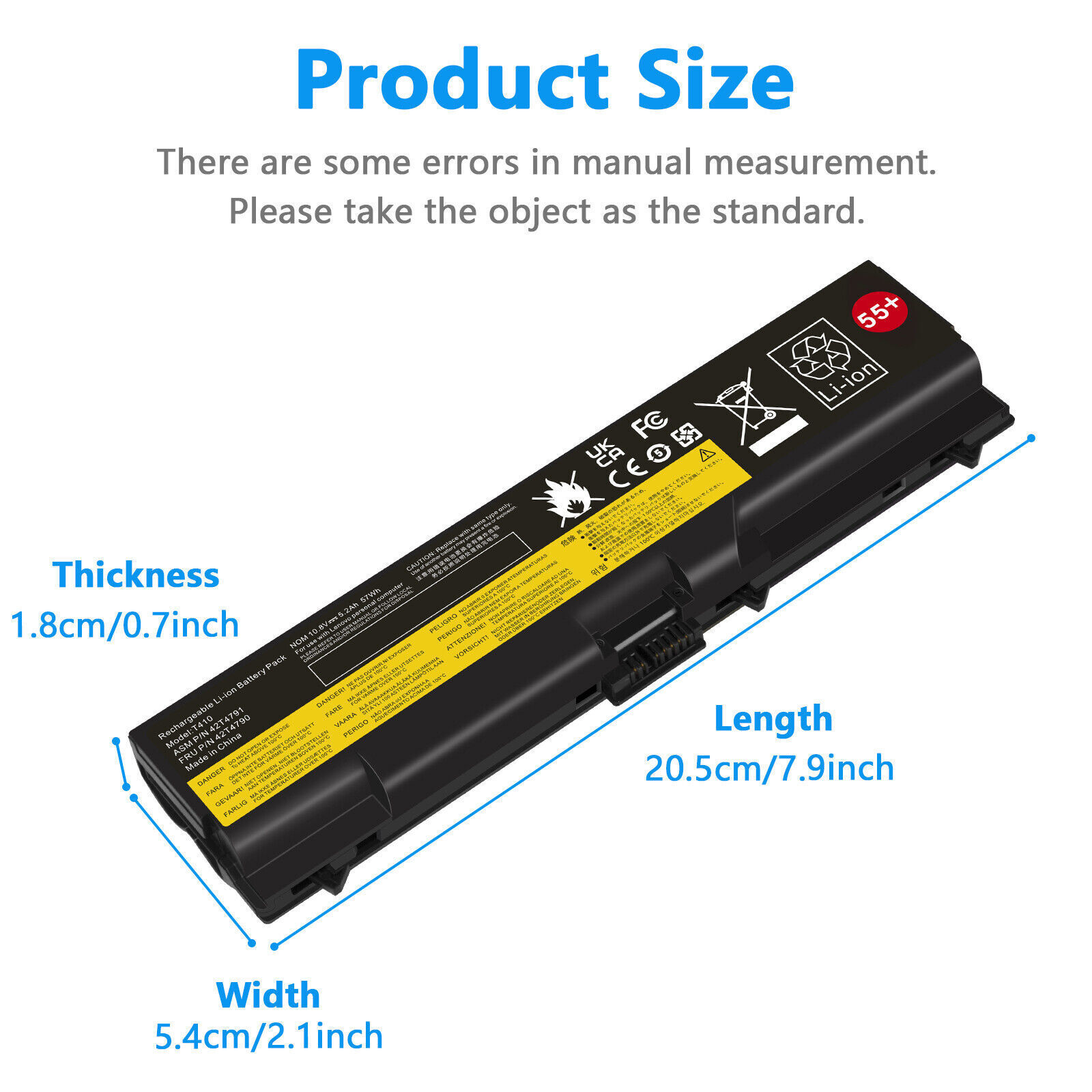 6/9 Cell Battery for Lenovo Thinkpad T410 W510 T510 T520 SL410 SL510 / Charger