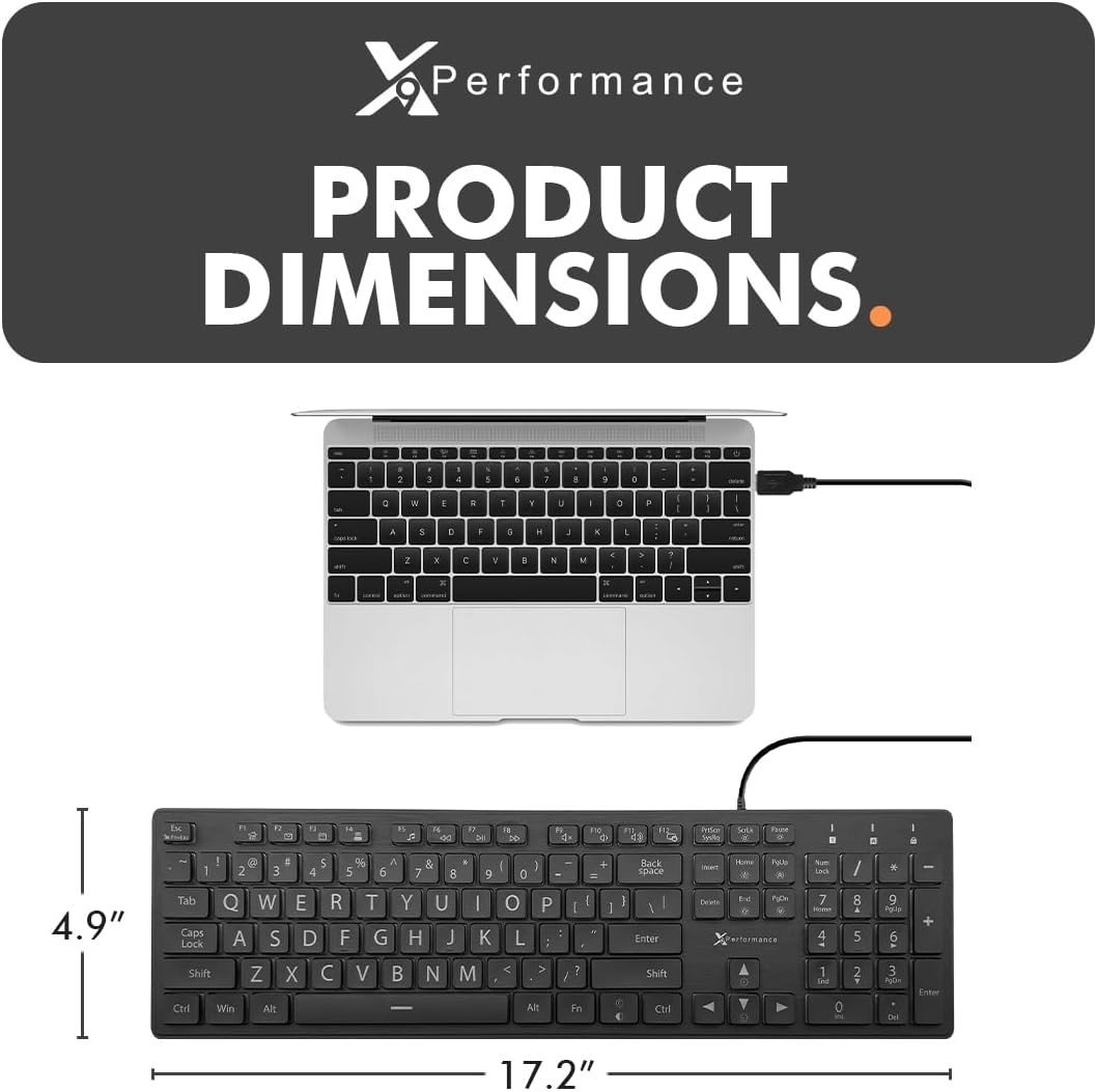 Wired Large Print Backlit Keyboard for PC – Perfect Visibility with 7 RGB Colors