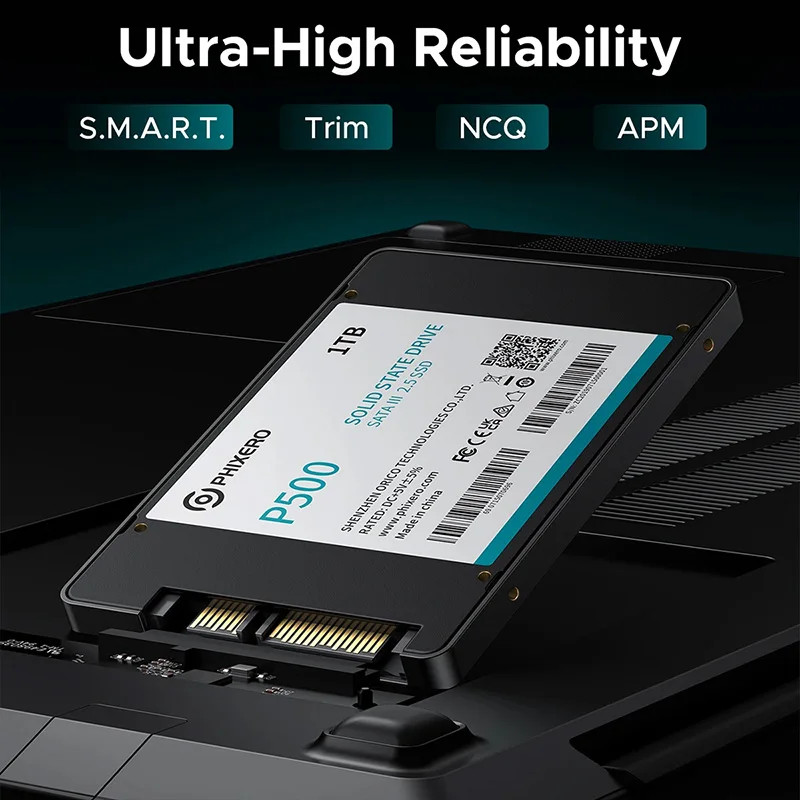 PHIXERO P500 128GB SATA SSD 3D NAND Internal SSD 2.5 Inch SATA III UP To 550MB/s