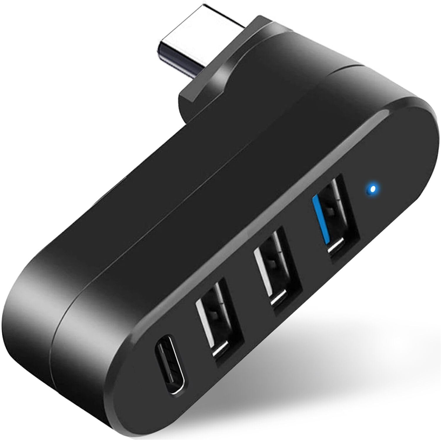 4-Port USB C Hub [90°/180° Degree Rotatable], USB C Adapter Splitter with PD-…