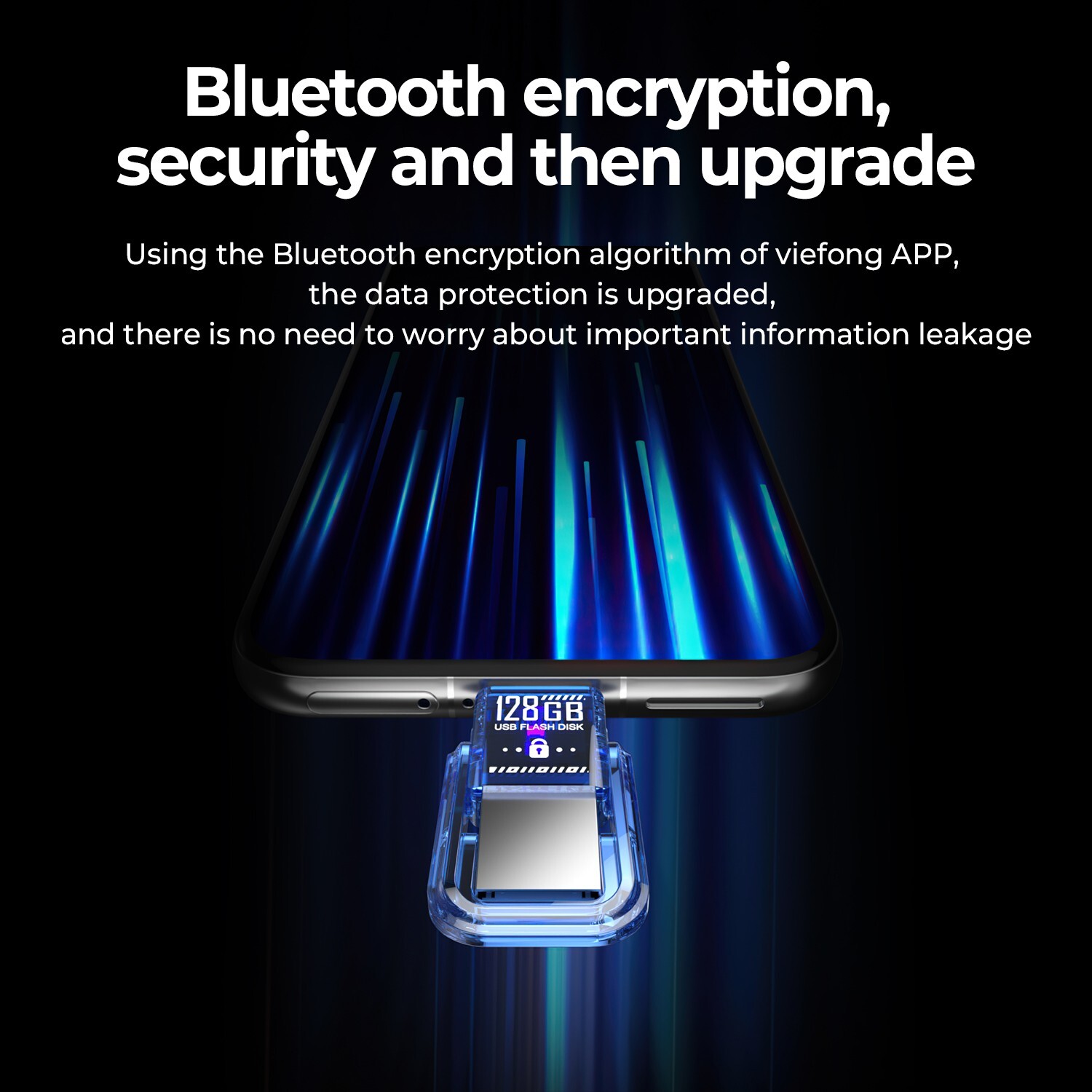 Newmine Viefong Encrypted USB C Flash Drive 128 GB for cellphone and PC