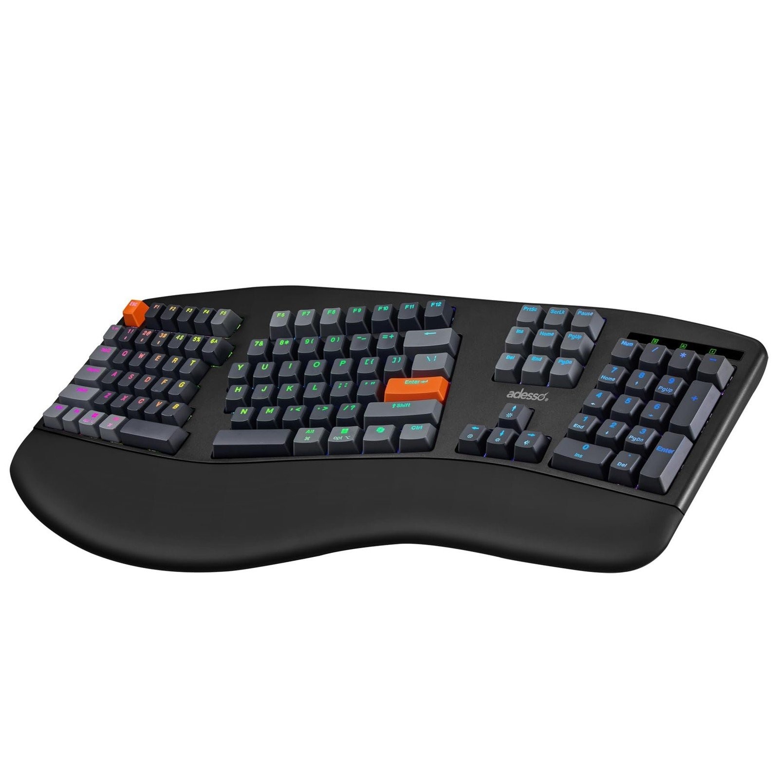 ADESSO EasyTouch 1500 Ergonomic Mechanical Keyboard with Cherry Red Switches…