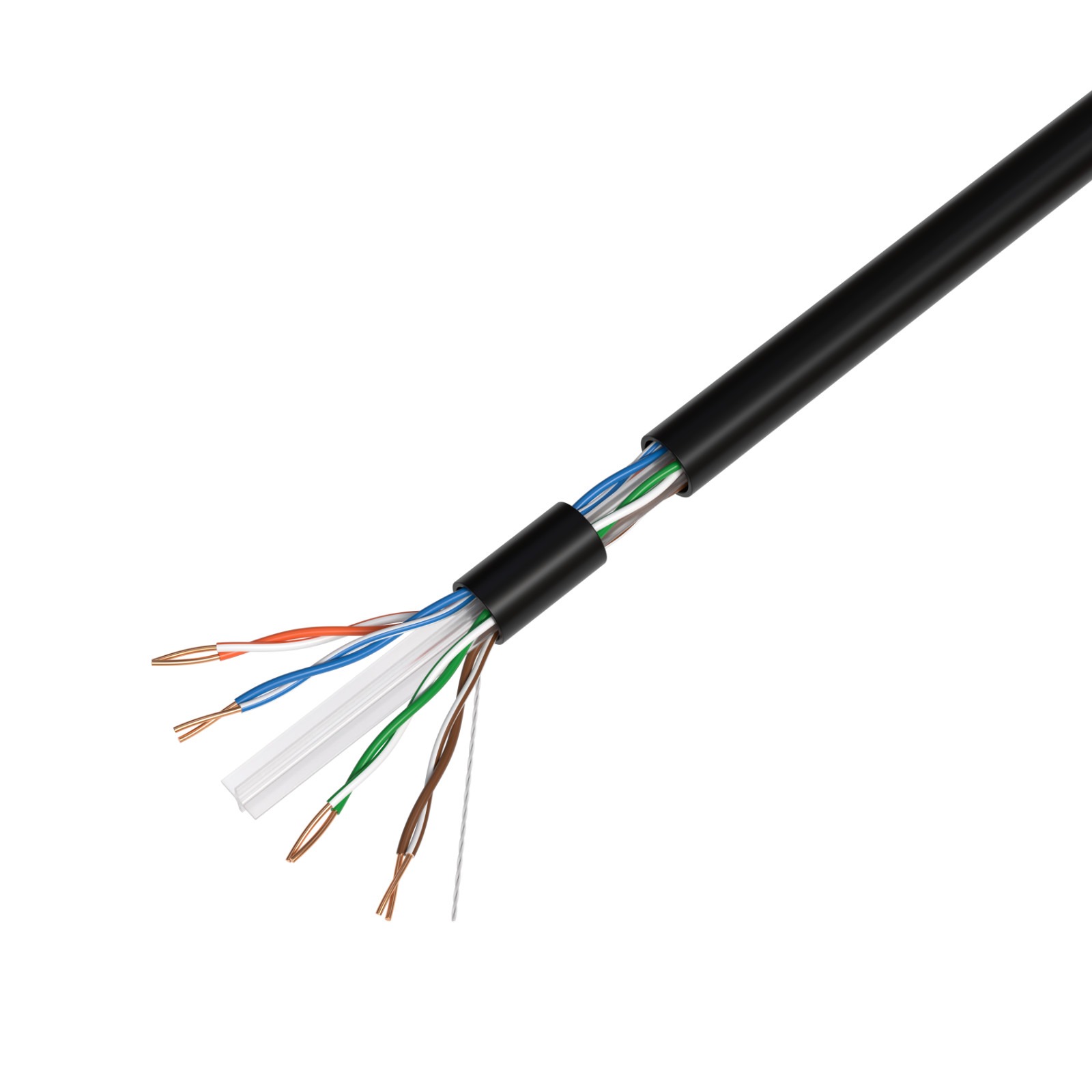 Cat5e OUTDOOR 500ft, 1000ft Cable Waterproof Ethernet Solid Direct Burial Cable